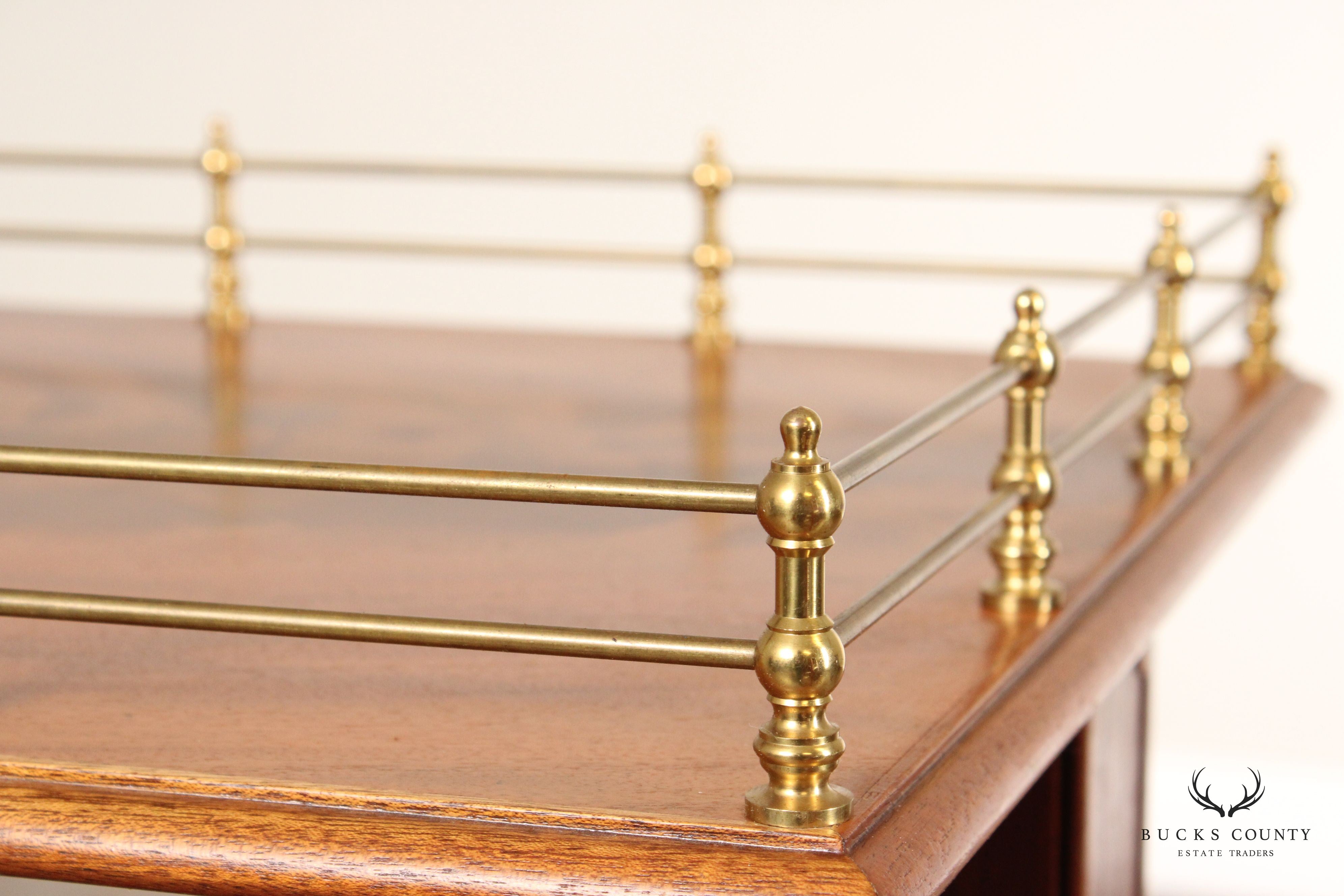 Regency Style Mahogany and Brass Three-Tier Etagere Bar Cart