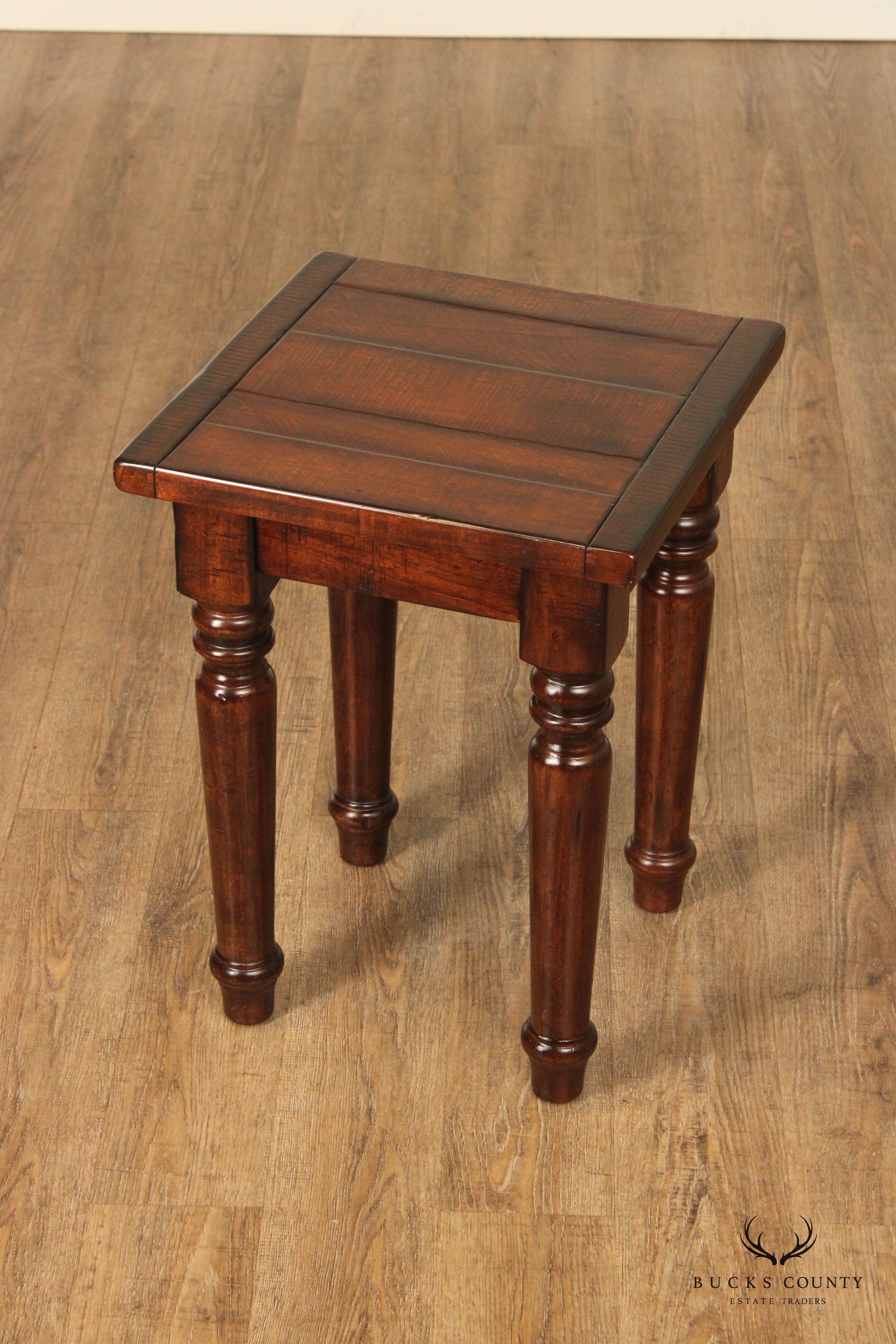 Pottery Barn English Traditional Style Square Top Side Table