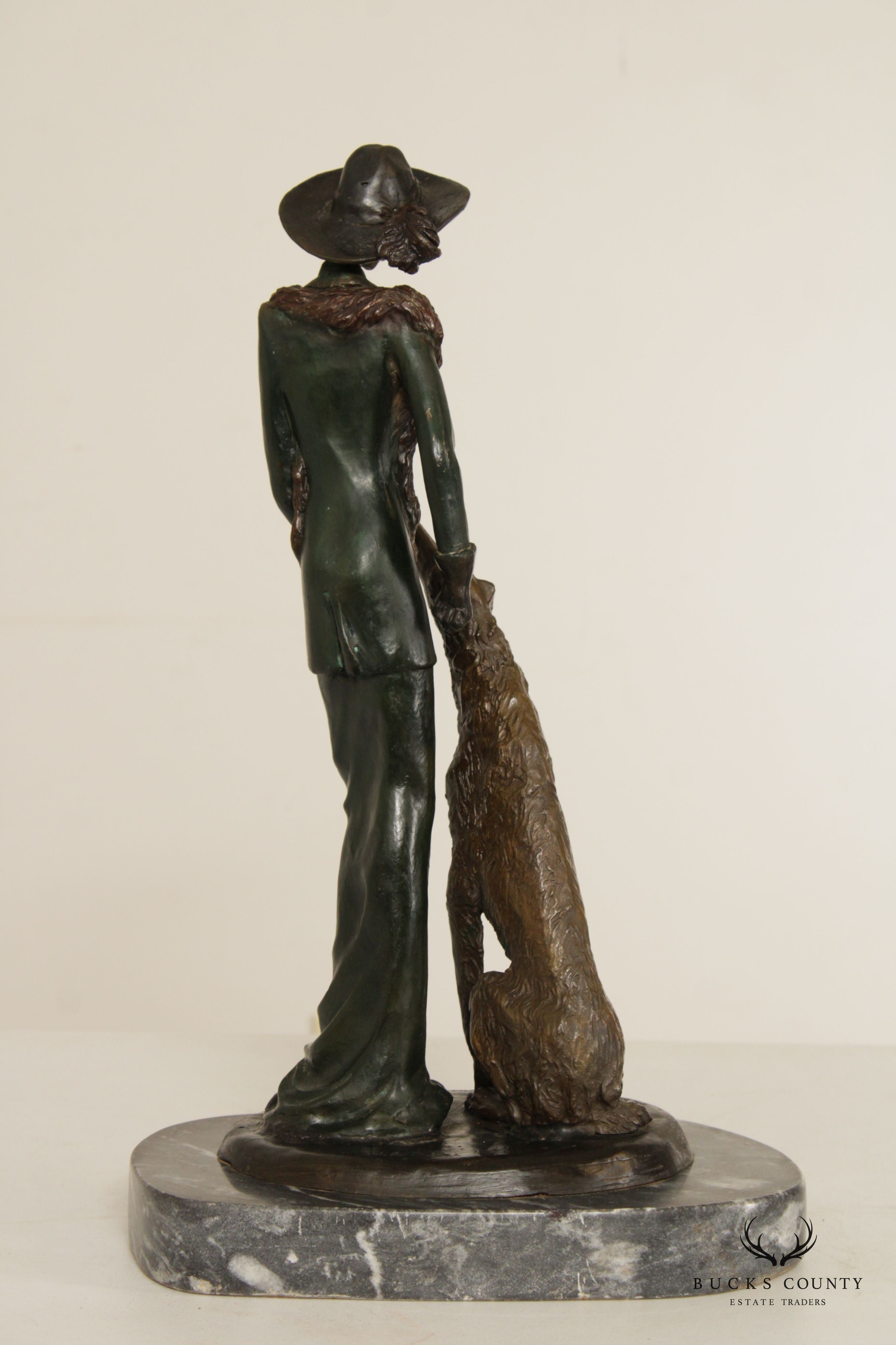 Art Deco Style 'The Walk' Bronze Sculpture, After Demétre Chiparus