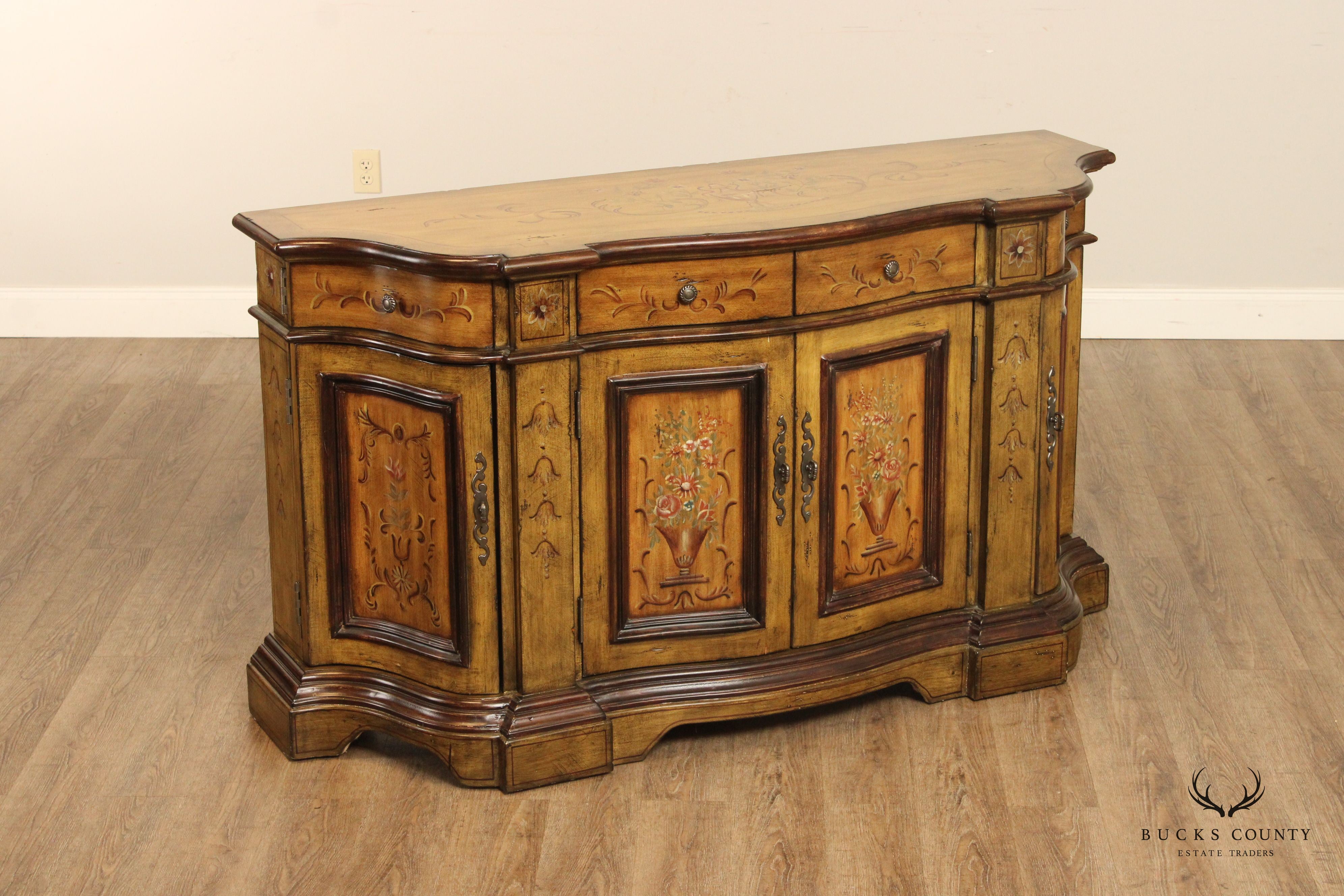 Collezione Europa Italian Provincial Style Painted Cabinet Sideboard