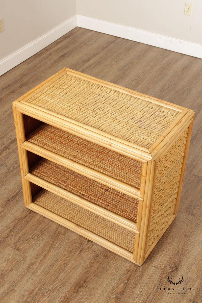 Vintage Wicker and Bamboo Etagere