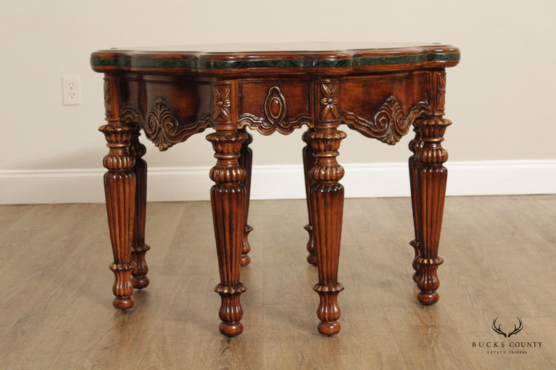 Quality  Louis XVI Style Inlaid Burl Wood Accent Table
