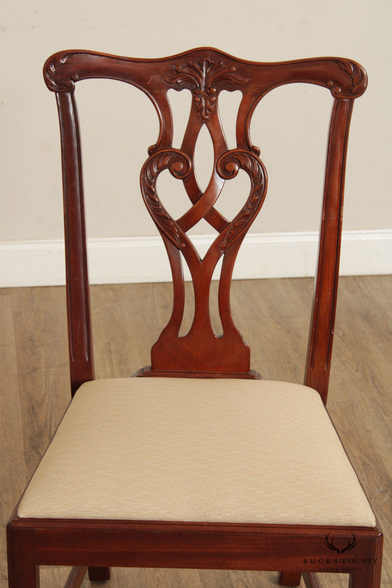 Craftique Chippendale Style Set of Eight Mahogany Dining Chairs
