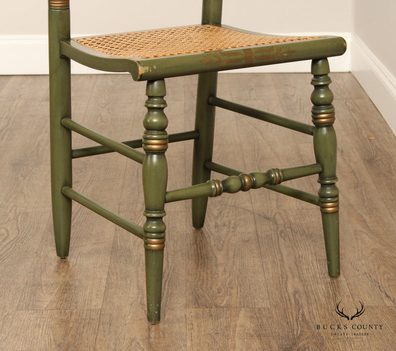 Hitchcock Green Painted George Washington Cane Seat Side Chair