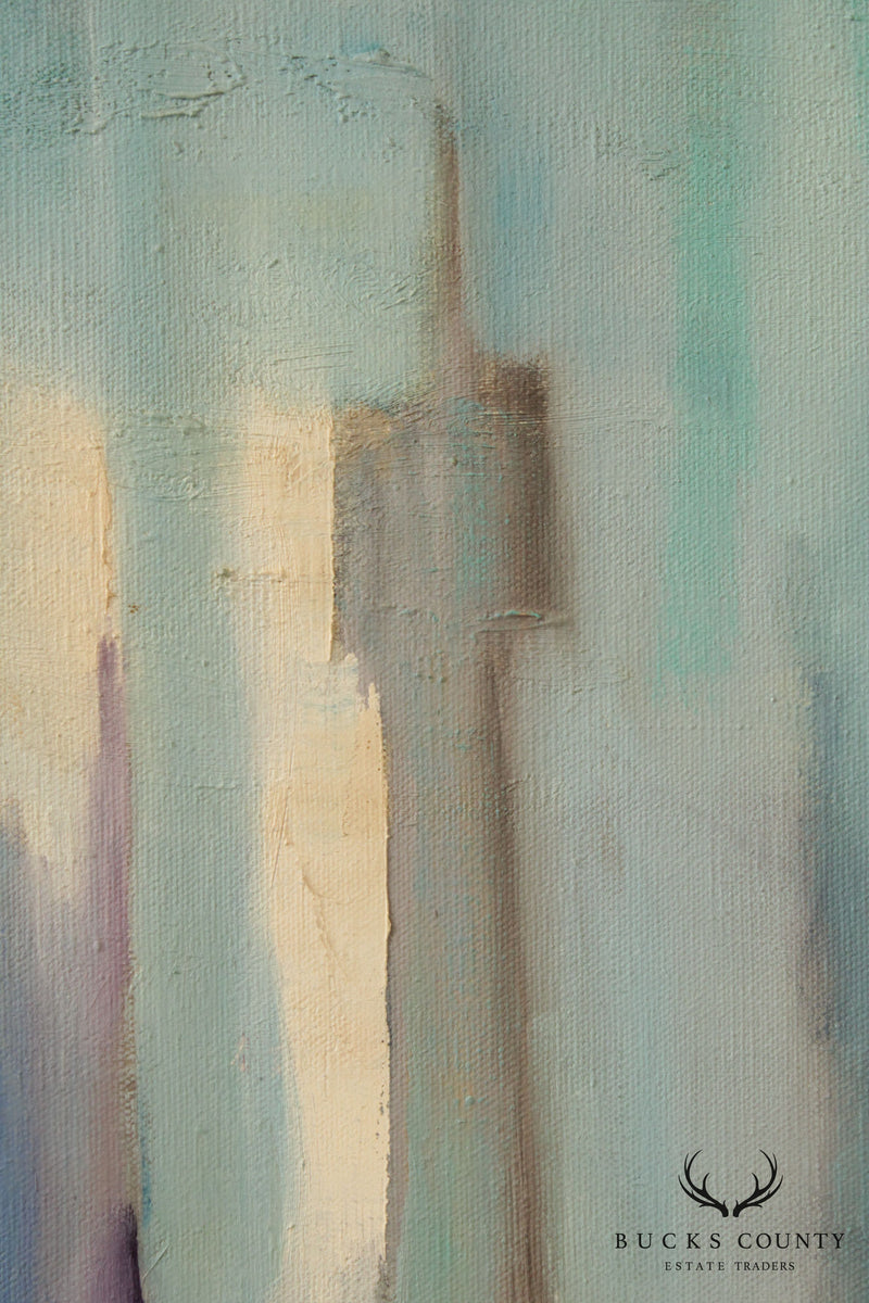 Johanna Secor ' Exodus' Impressionist Cityscape Original Painting