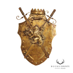 Medieval Style Iron Shield Wall Decor