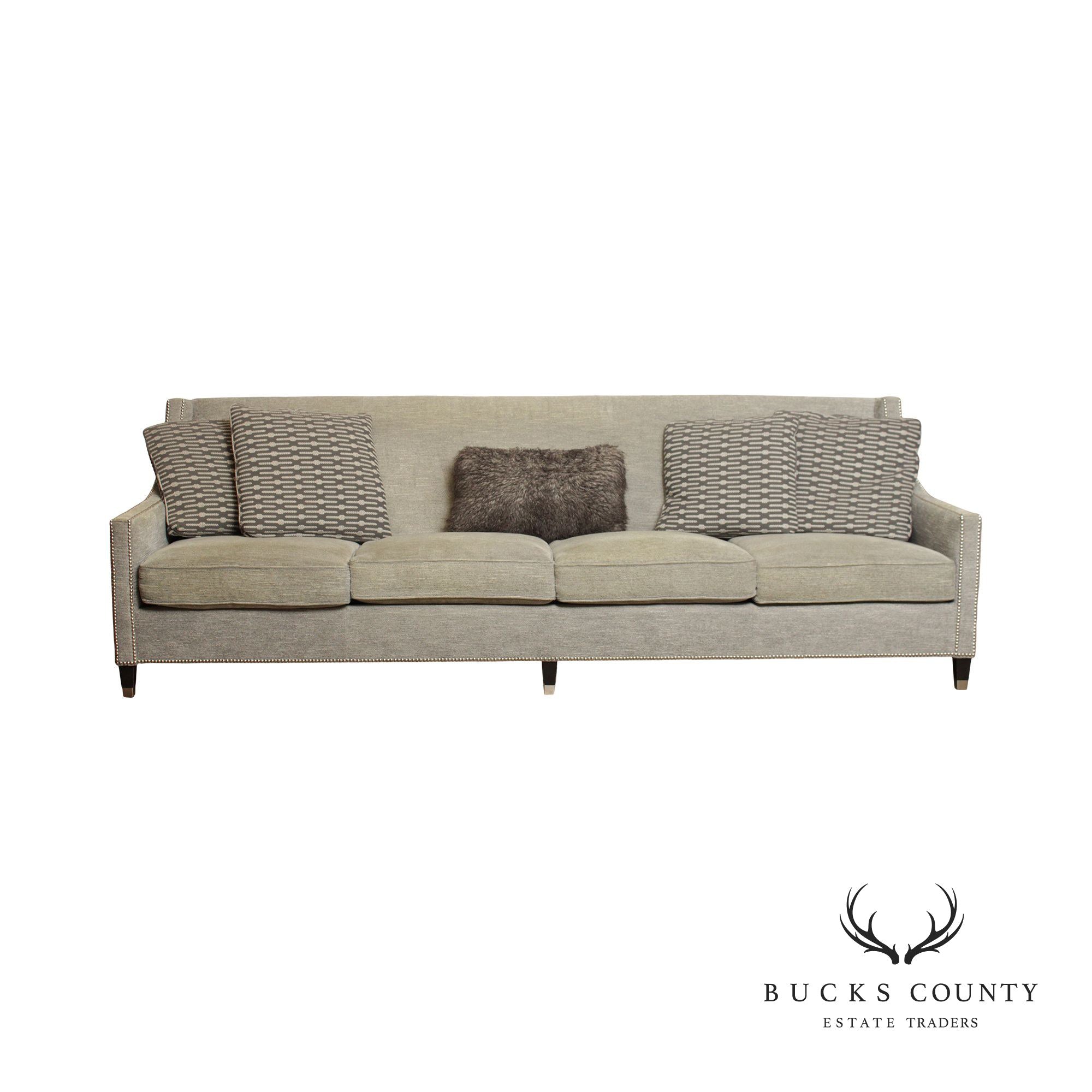 Bernhardt Palisades Modern Grey 108" Long Sofa