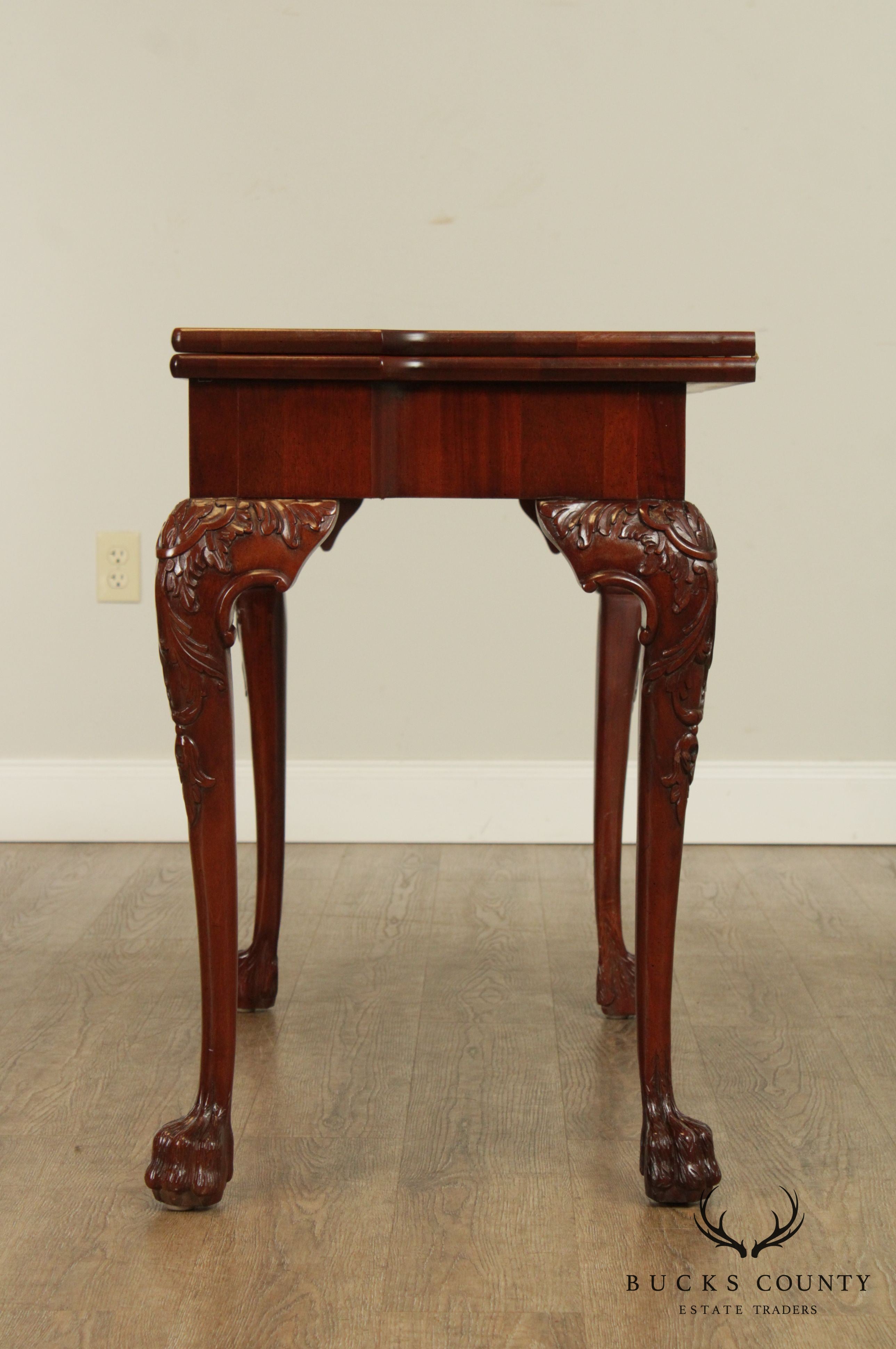 Chippendale Style Custom Quality Mahogany Game Table