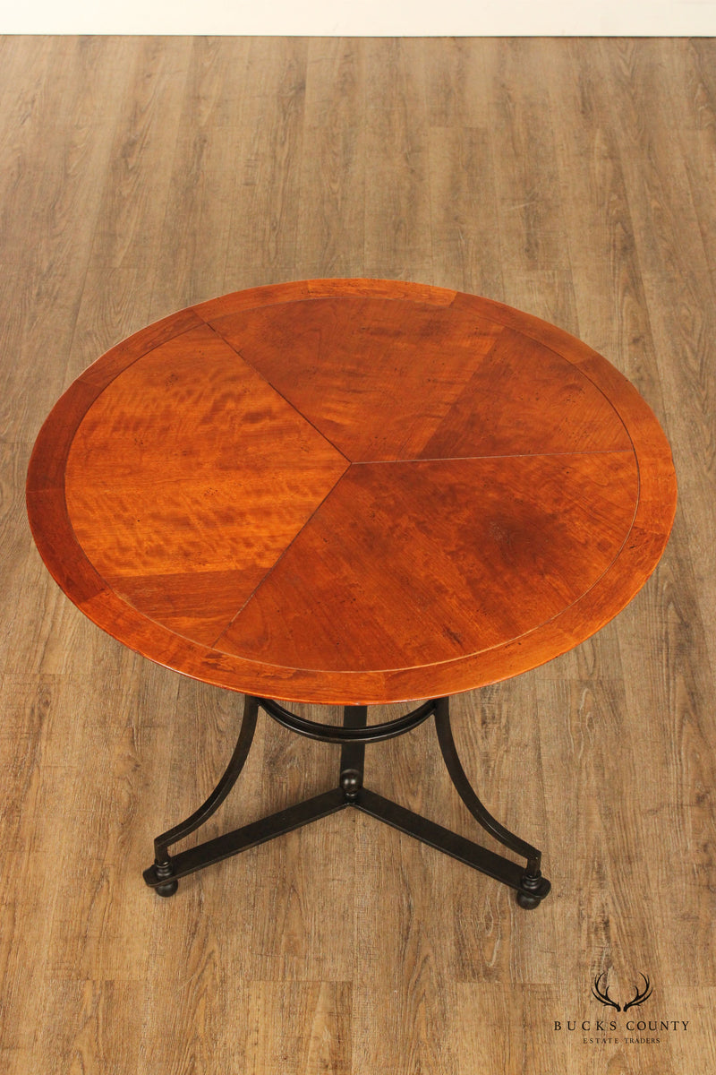 Baker Milling Road Industrial Style Iron and Cherry Round Center Table