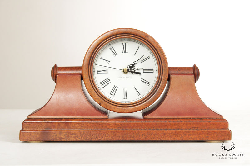 Ethan Allen Traditional Style Leather Wrapped Mantel Clock