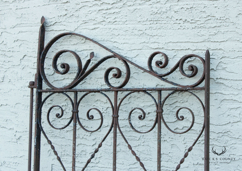 Antique 19th C. Wrought Iron Scroll Garden Gate