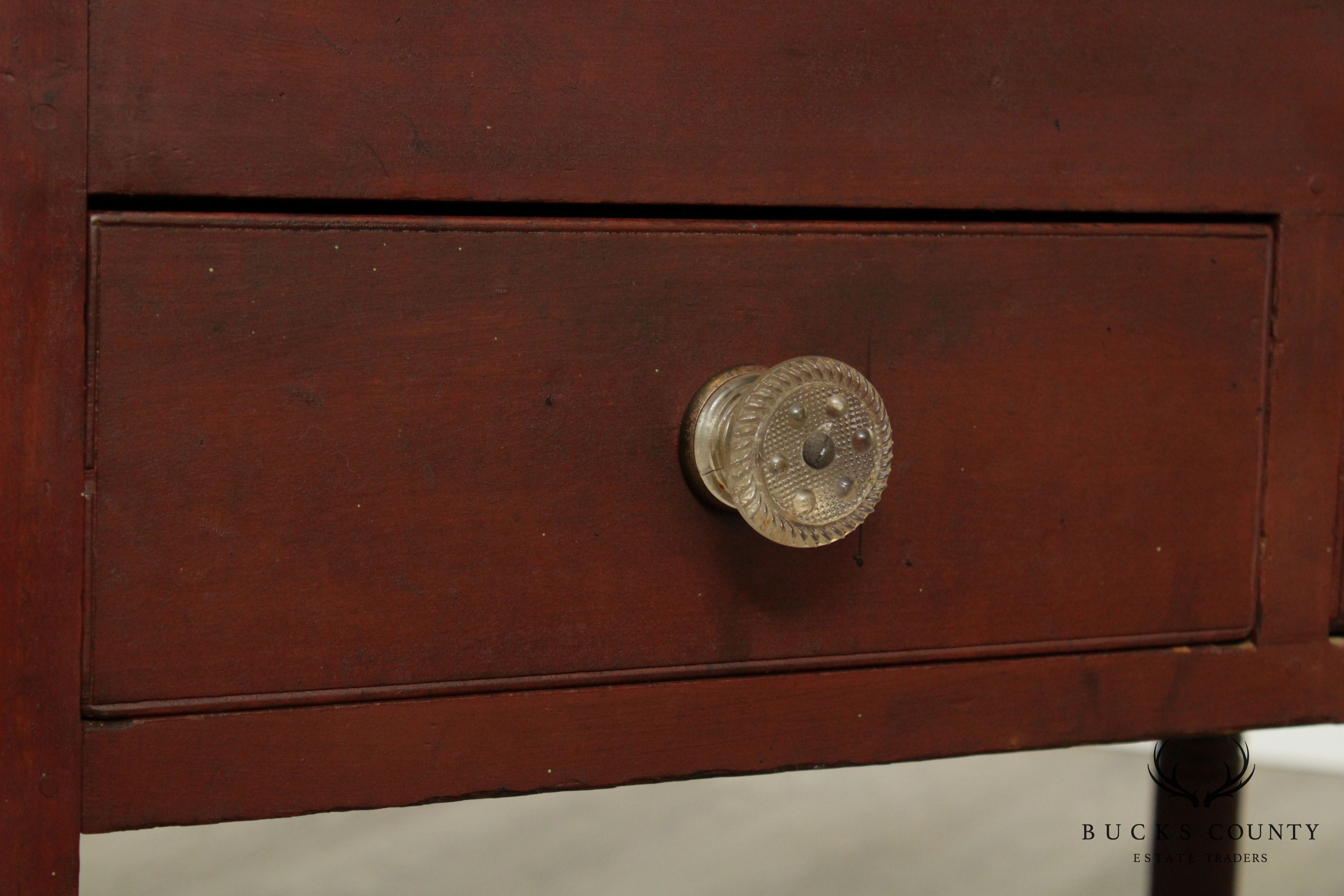 Antique 19th Century Red Painted Primitive Slant Top School Masters Desk