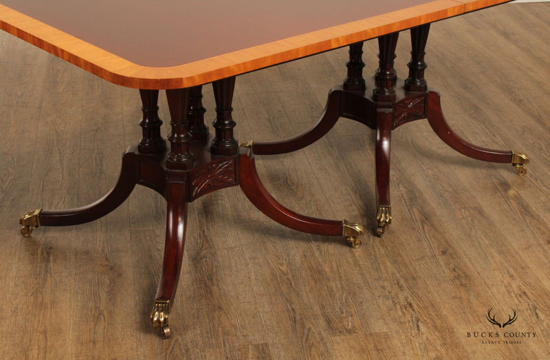 Baker Historic Charleston Reproductions Double Pedestal Banquet Dining Table