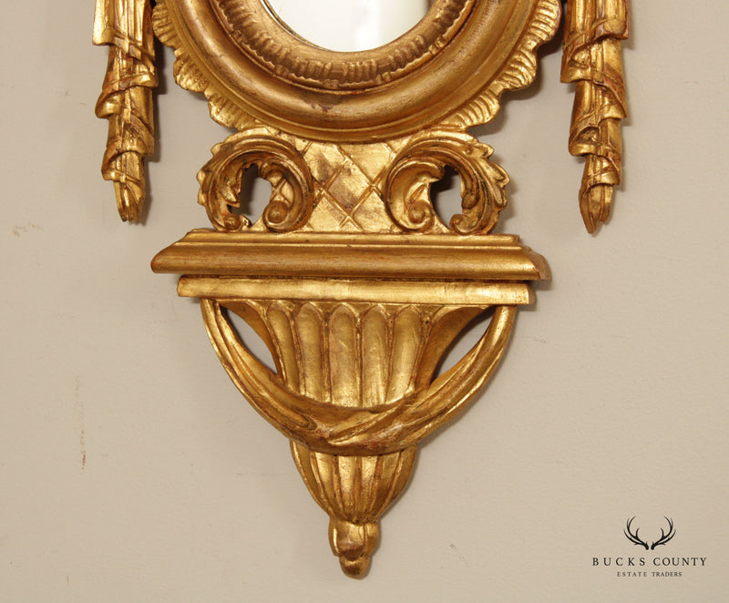 Vintage Italian Giltwood Rococo Carved Wall Mirror