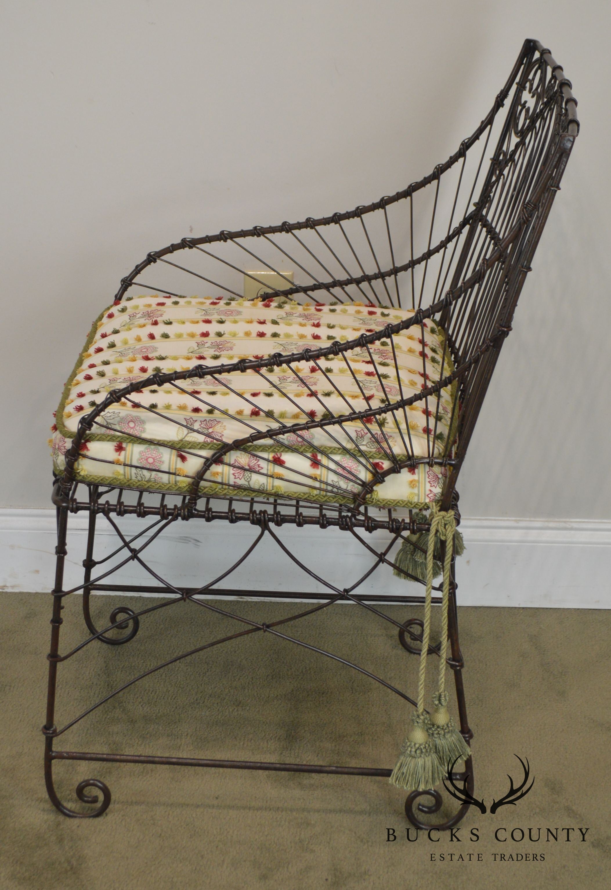 Palecek Victorian Style Metal Wire Armchair