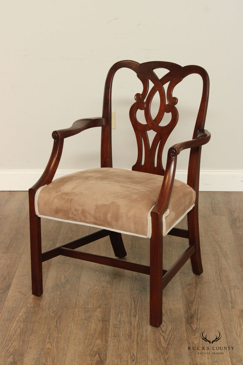 Baker Furniture Chippendale Style Vintage Set of Ten Carved Mahogany Dining Chairs