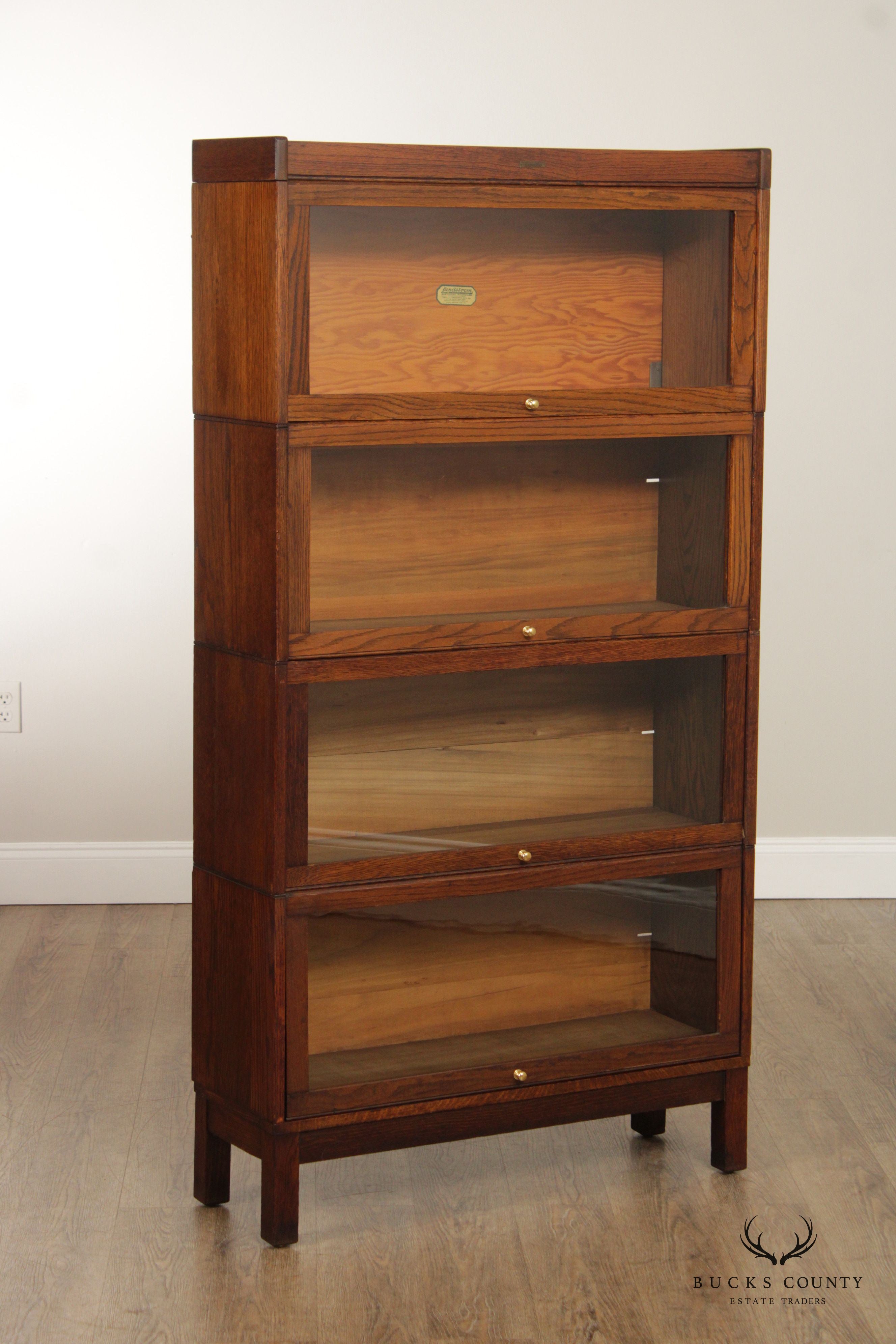 Lundstrom Antique Oak Four Stack Barrister Bookcase