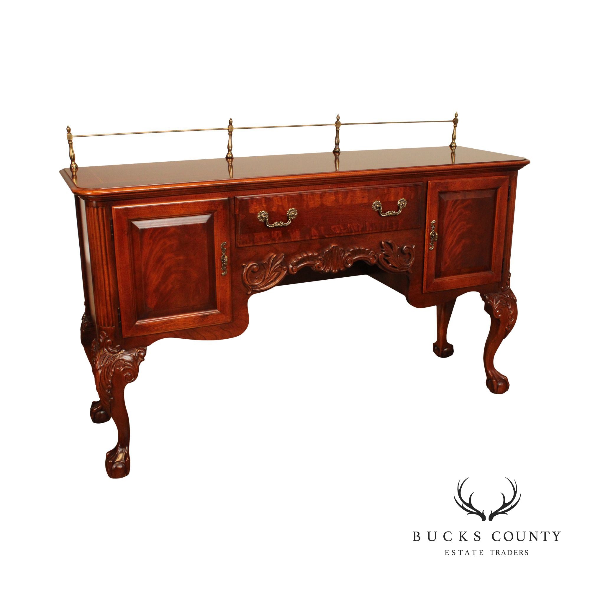 Stanley Furniture Chippendale Style Mahogany Sideboard