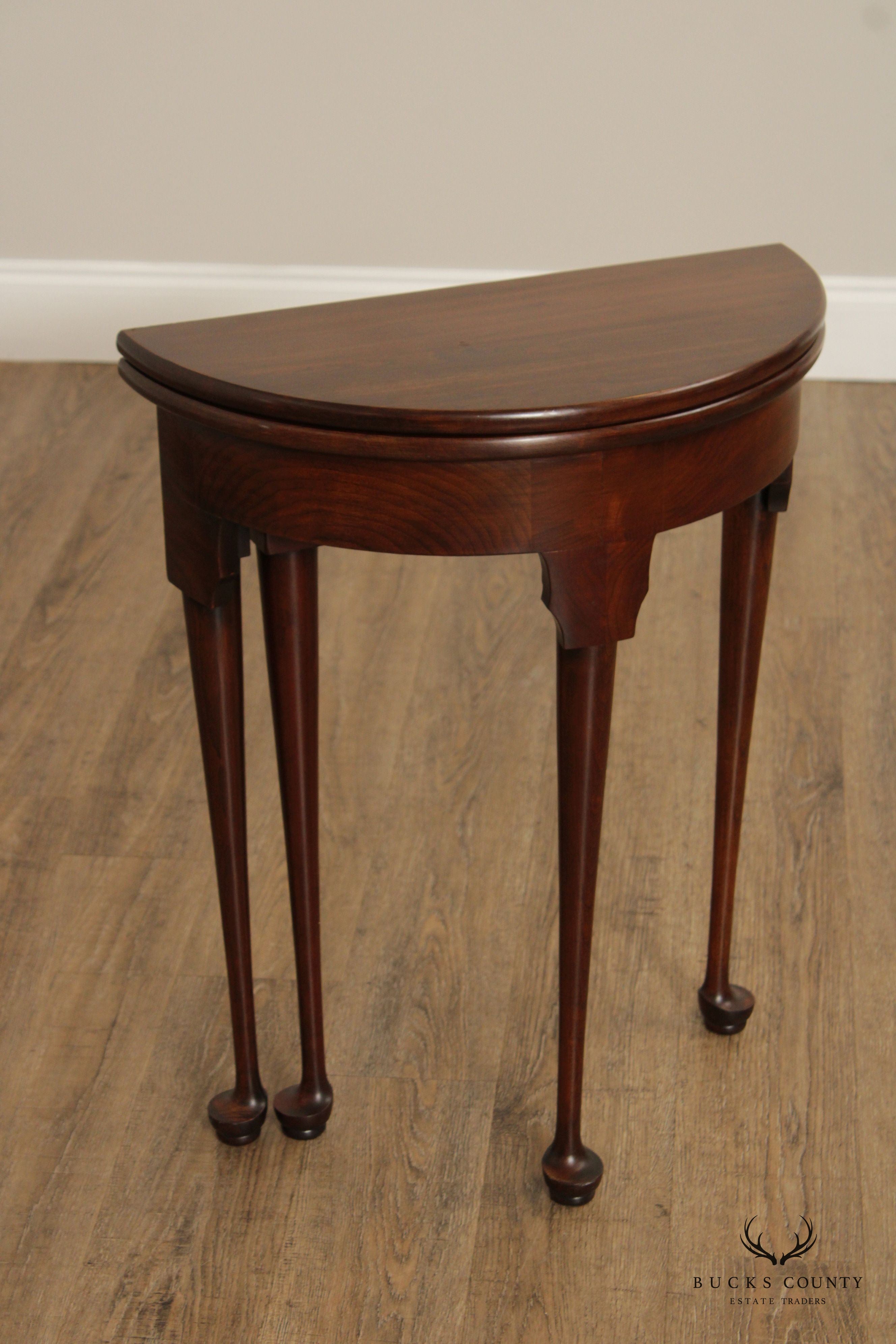 Queen Anne Style Cherry Demilune Gate Leg Occasional Table