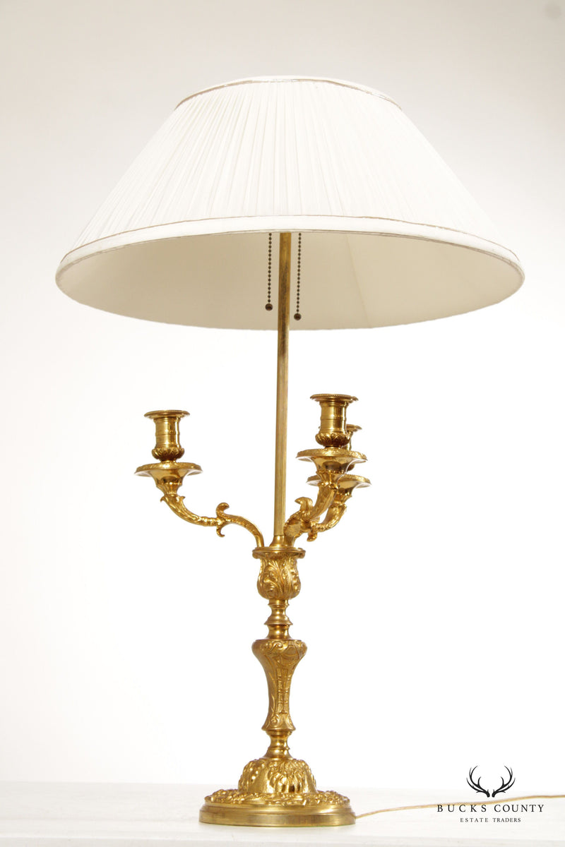 Quality French Louis XV Style Bronze Bouillotte Lamp