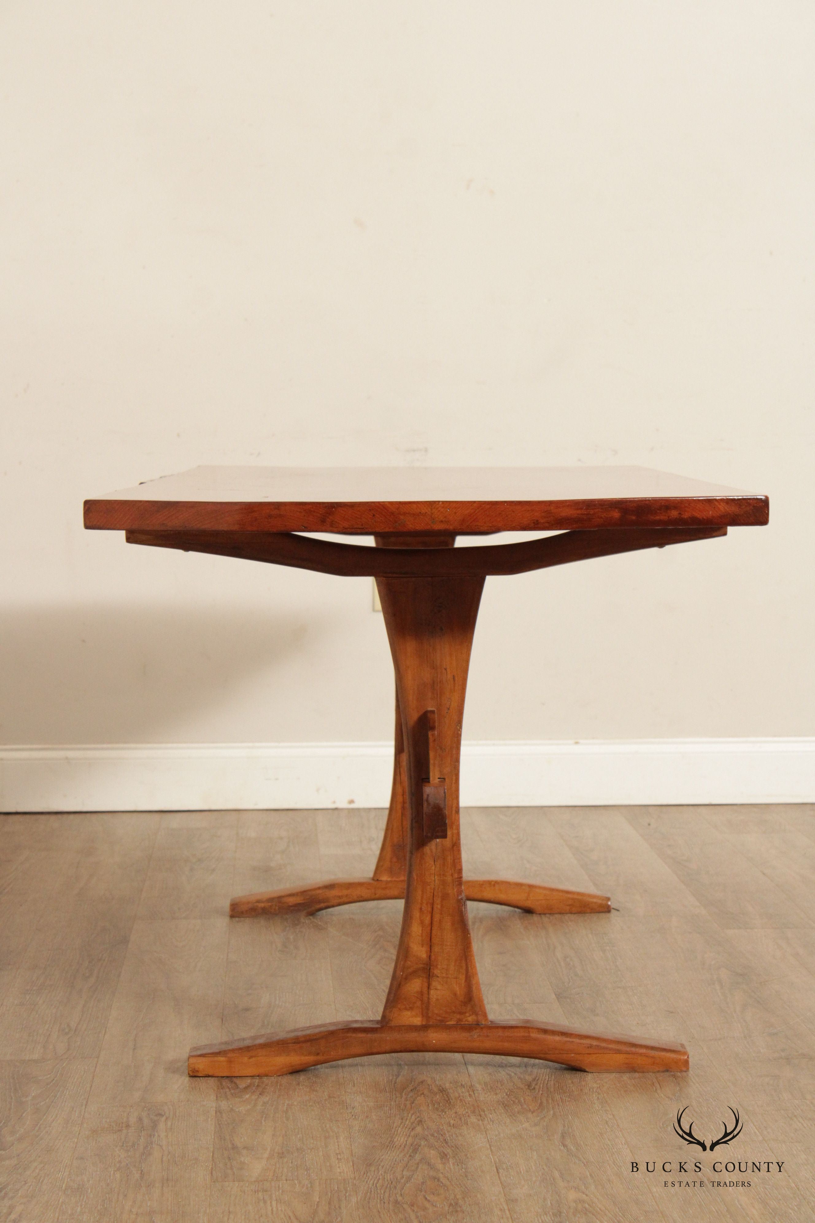 Rustic Live Edge Pine Trestle Dining Table