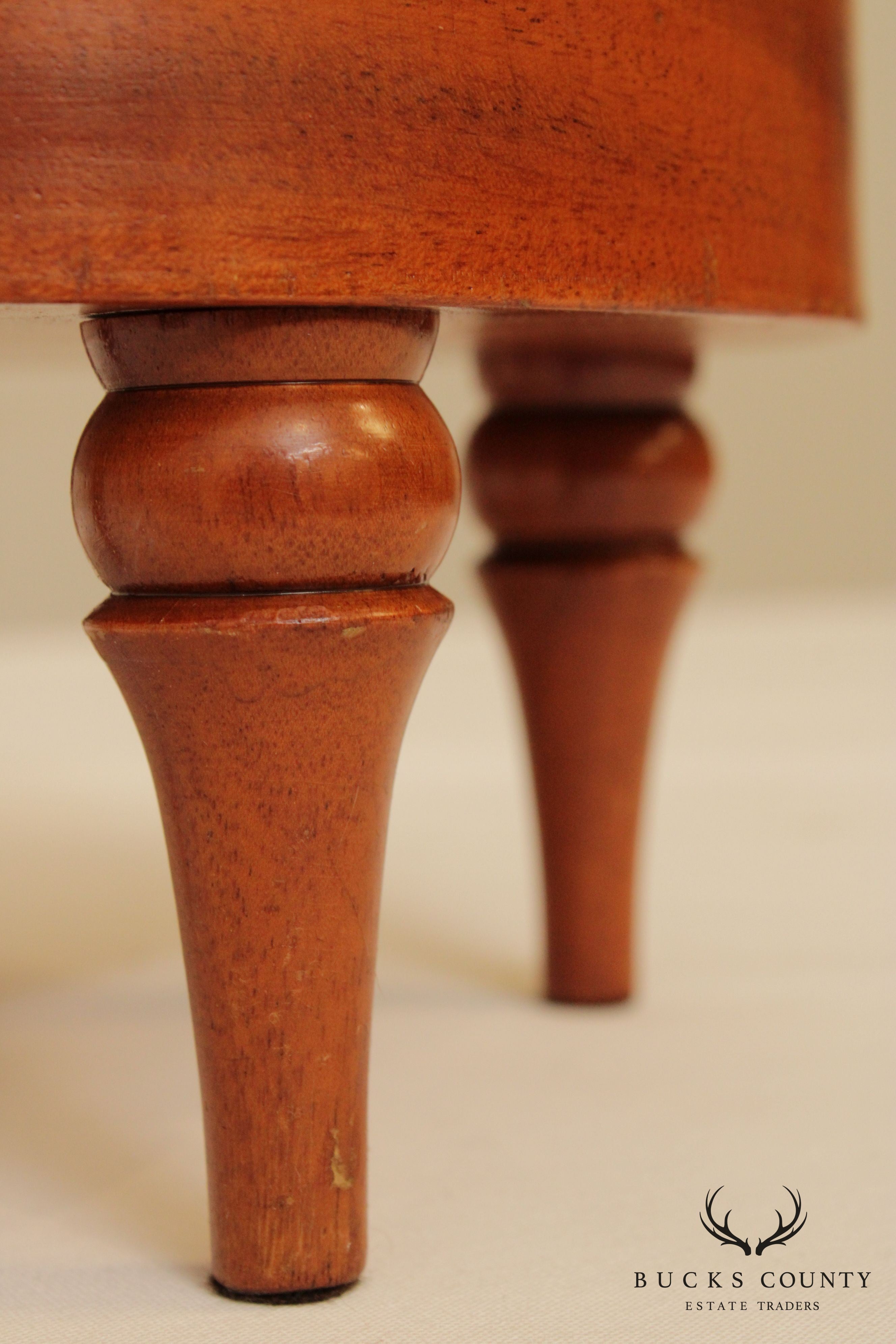 Custom Mahogany Small Round Foot Stool