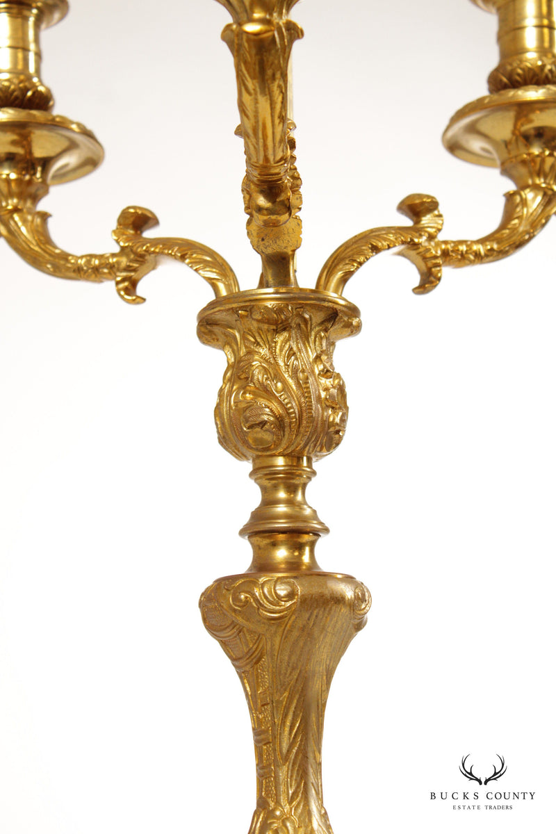 Quality French Louis XV Style Bronze Bouillotte Lamp