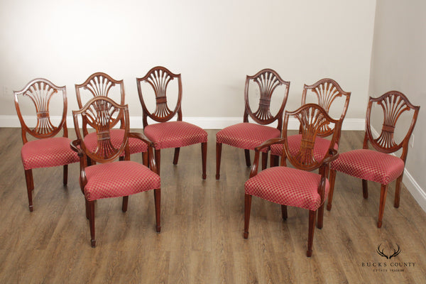 Stickley Hepplewhite Style Set Eight Shield Back Dining Chairs