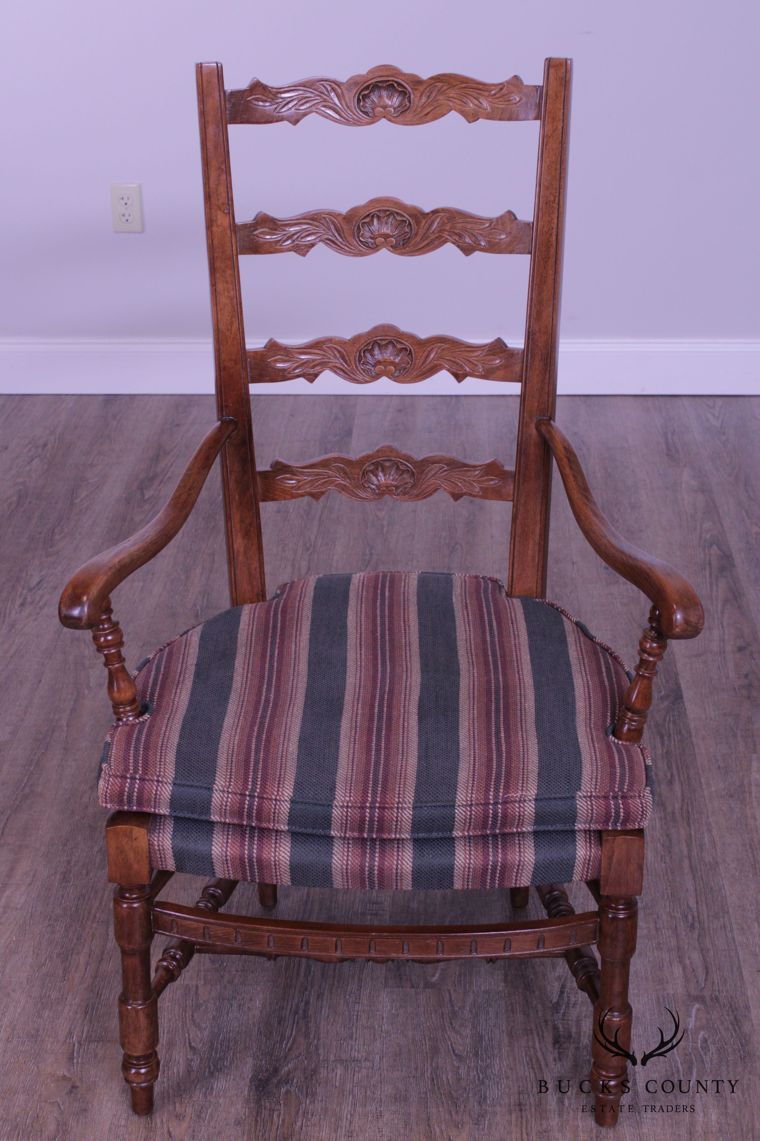 French Country Style Oak Ladderback Armchair