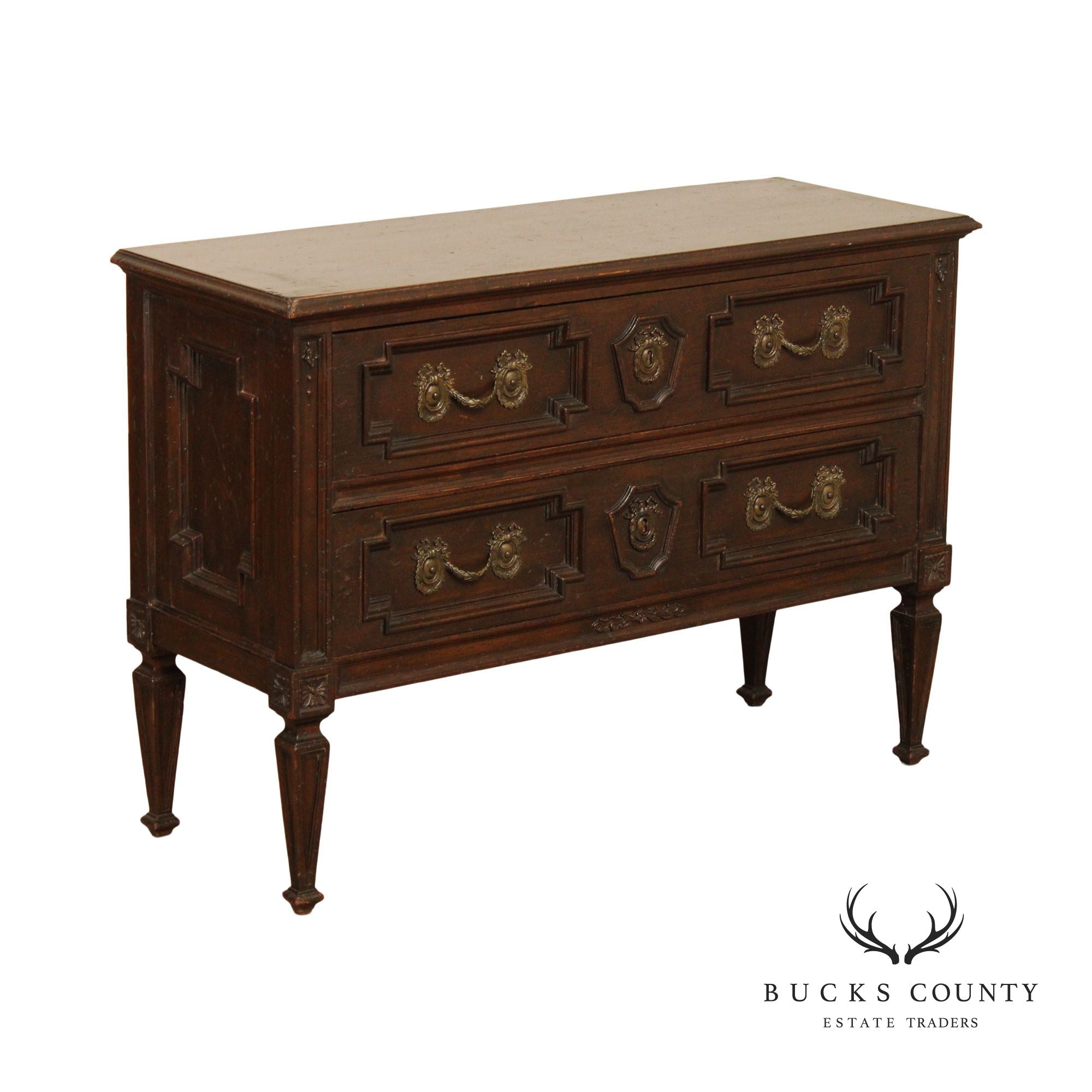 Italian Neoclassical Style Carved Walnut Commode