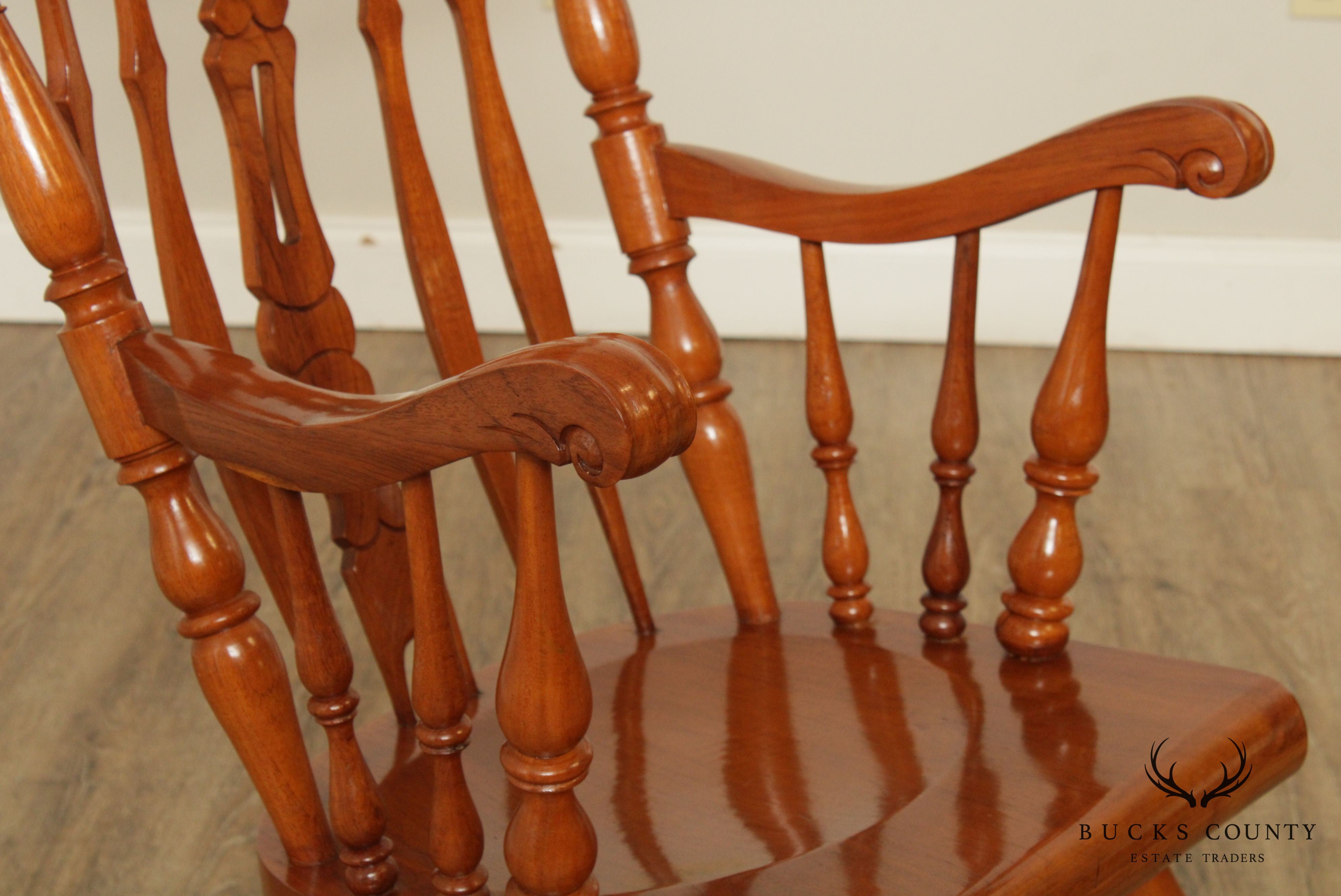 Custom Quality Renaissance Revival Style Carved Rocker