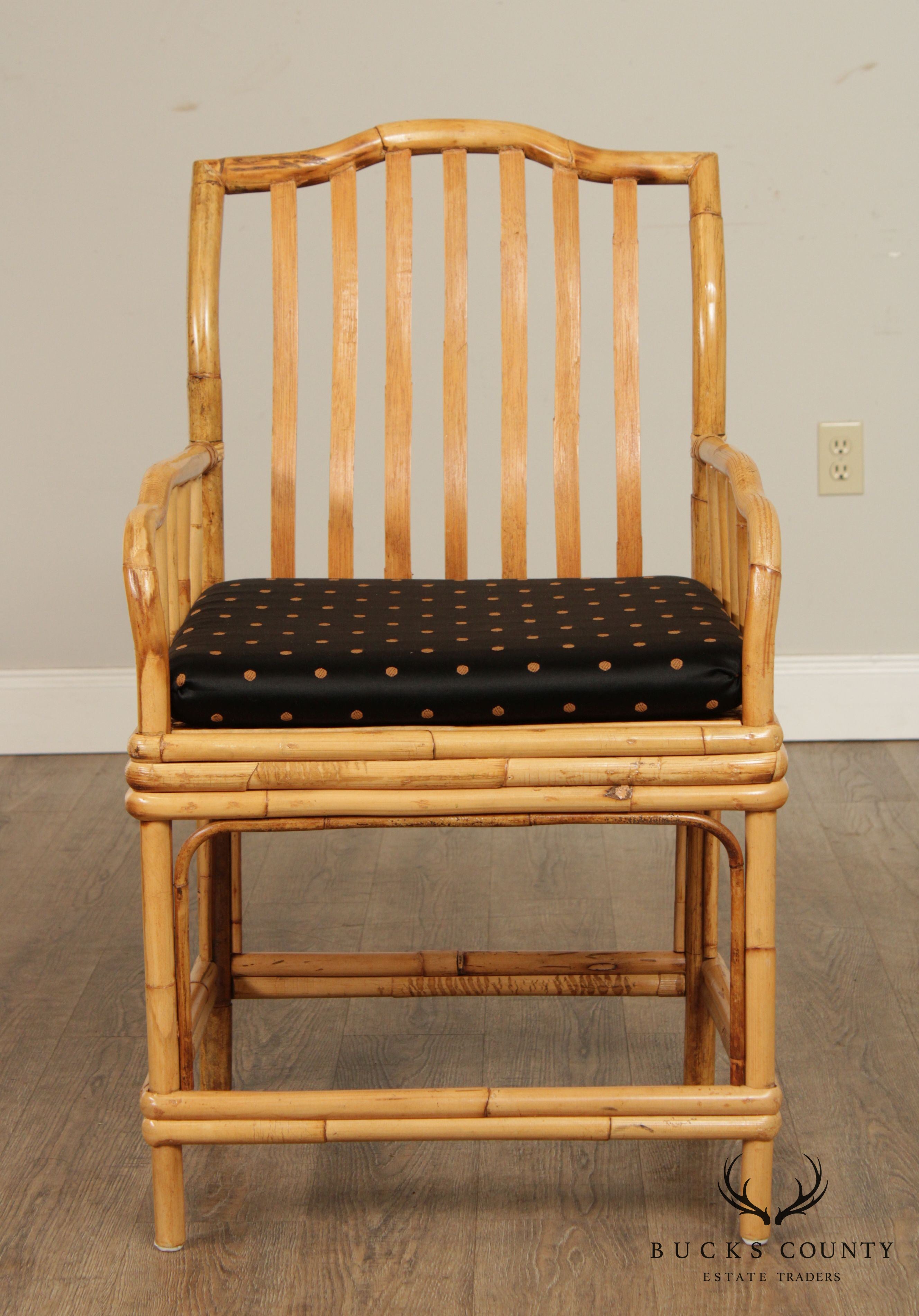 Vintage Pair Bamboo, Rattan Armchairs