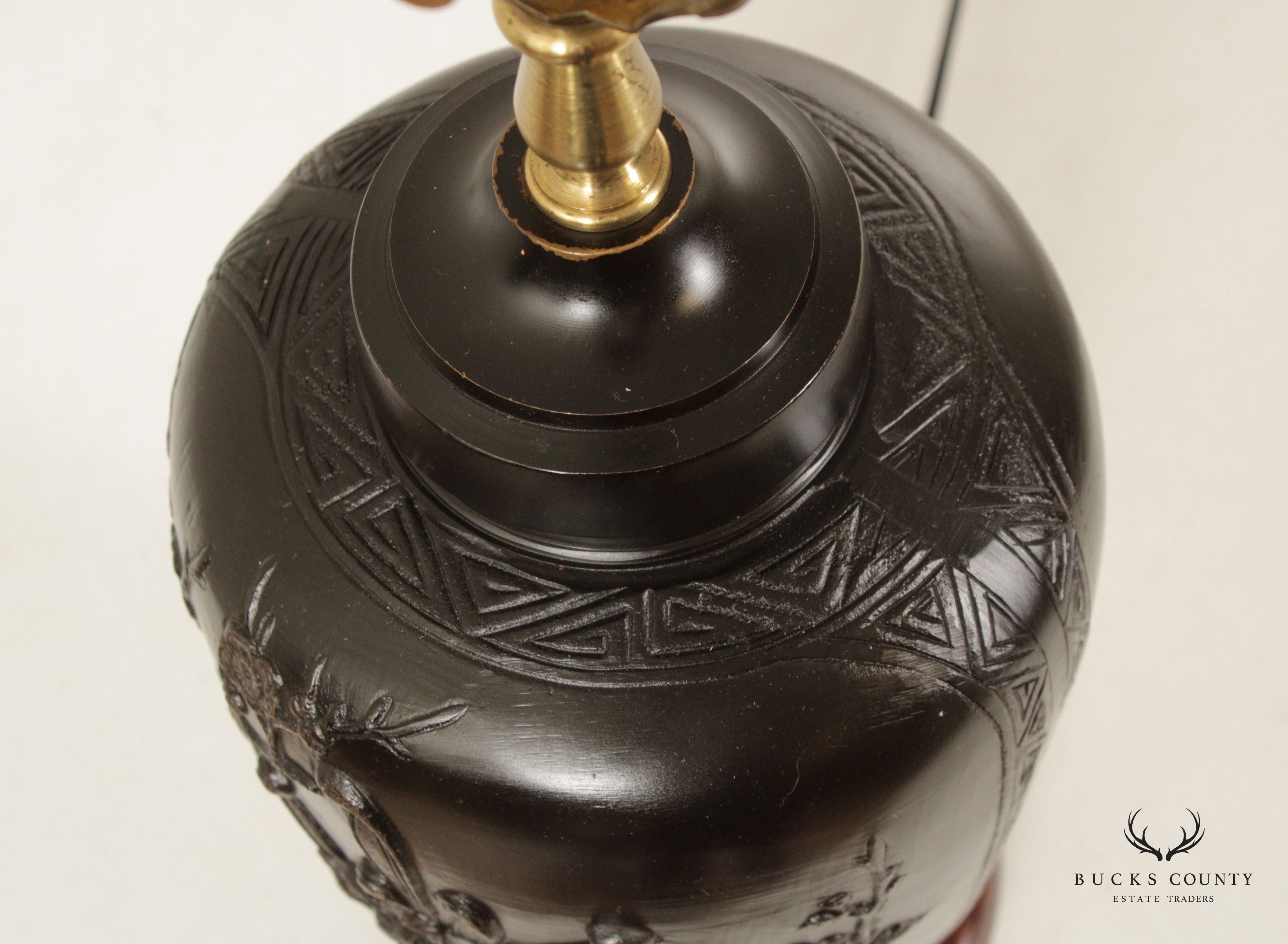 Heyward House Chinoiserie Bronze Table Lamp