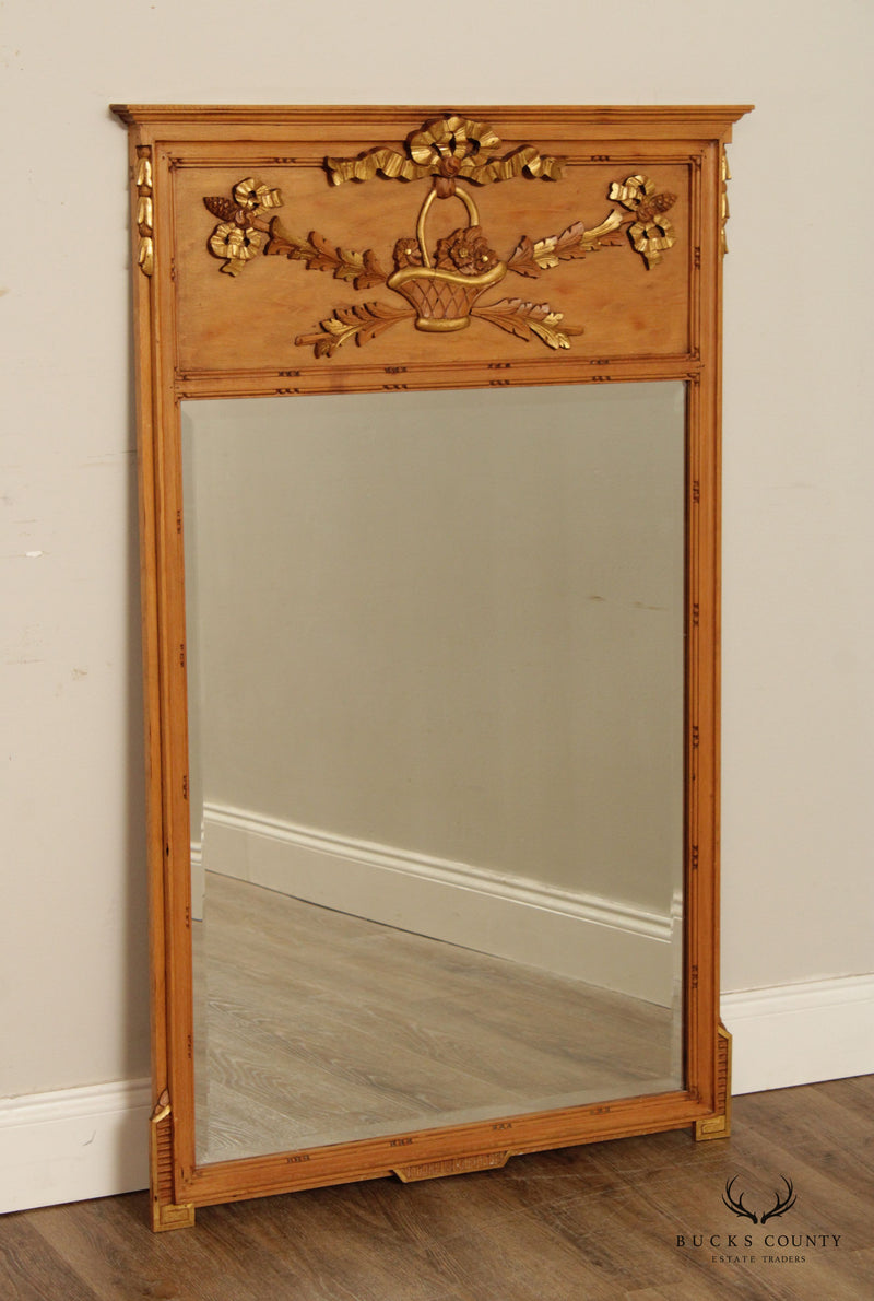 French Louis XVI Style Vintage Trumeau Mirror
