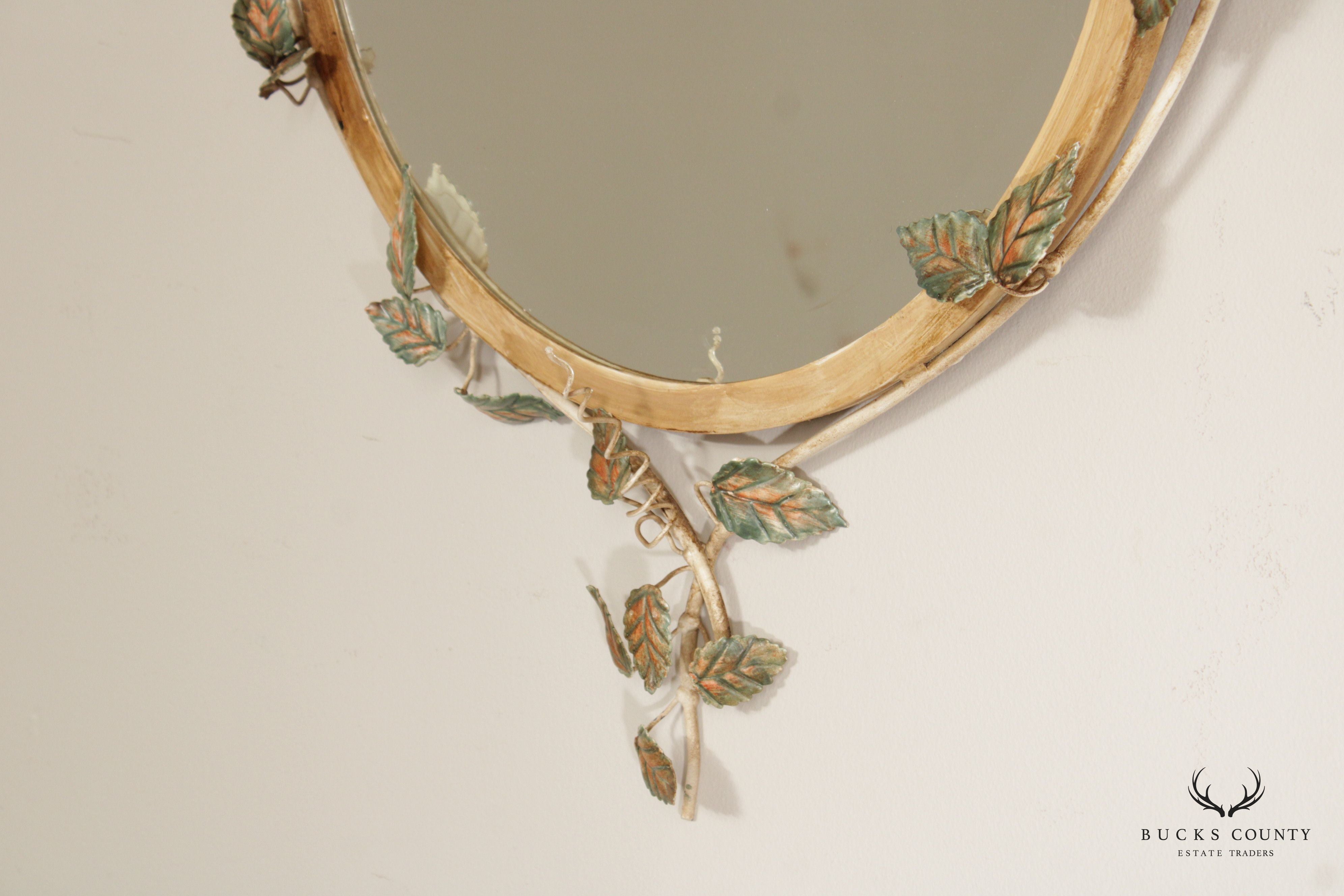 LaBarge French Provincial Style Mirror Enameled Tole Wall Mirror