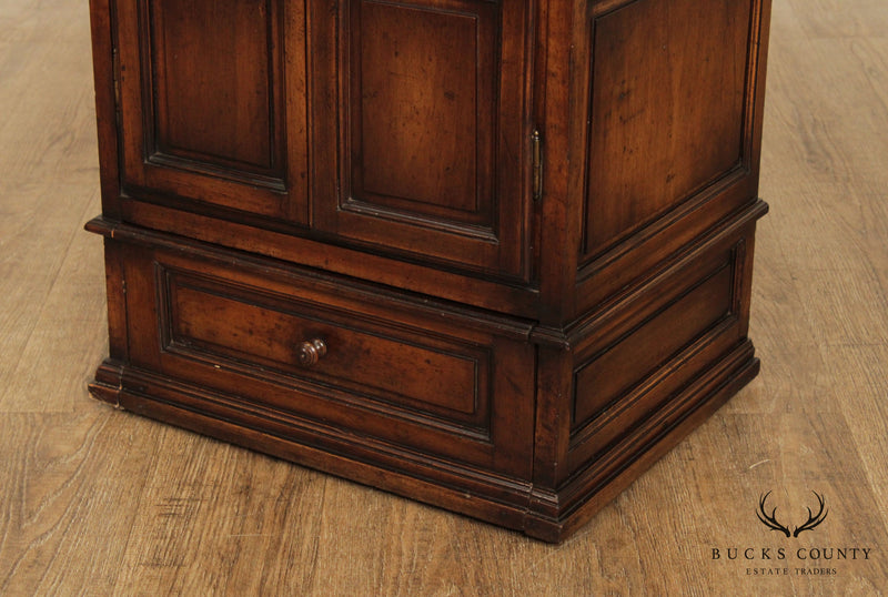 Antique English Pine Narrow Step Back Cabinet