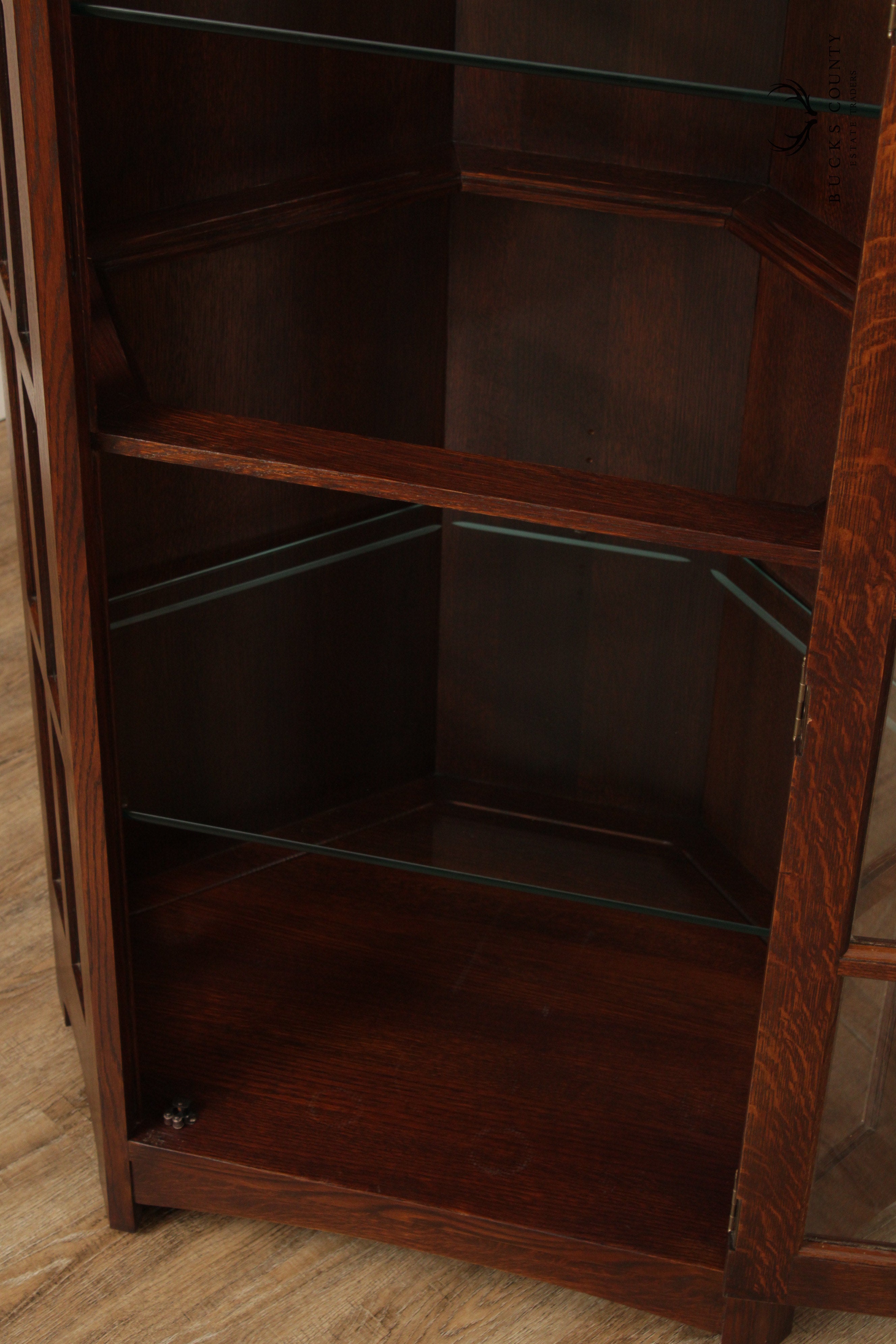 Stickley Mission Collection Oak Angled Corner Cabinet