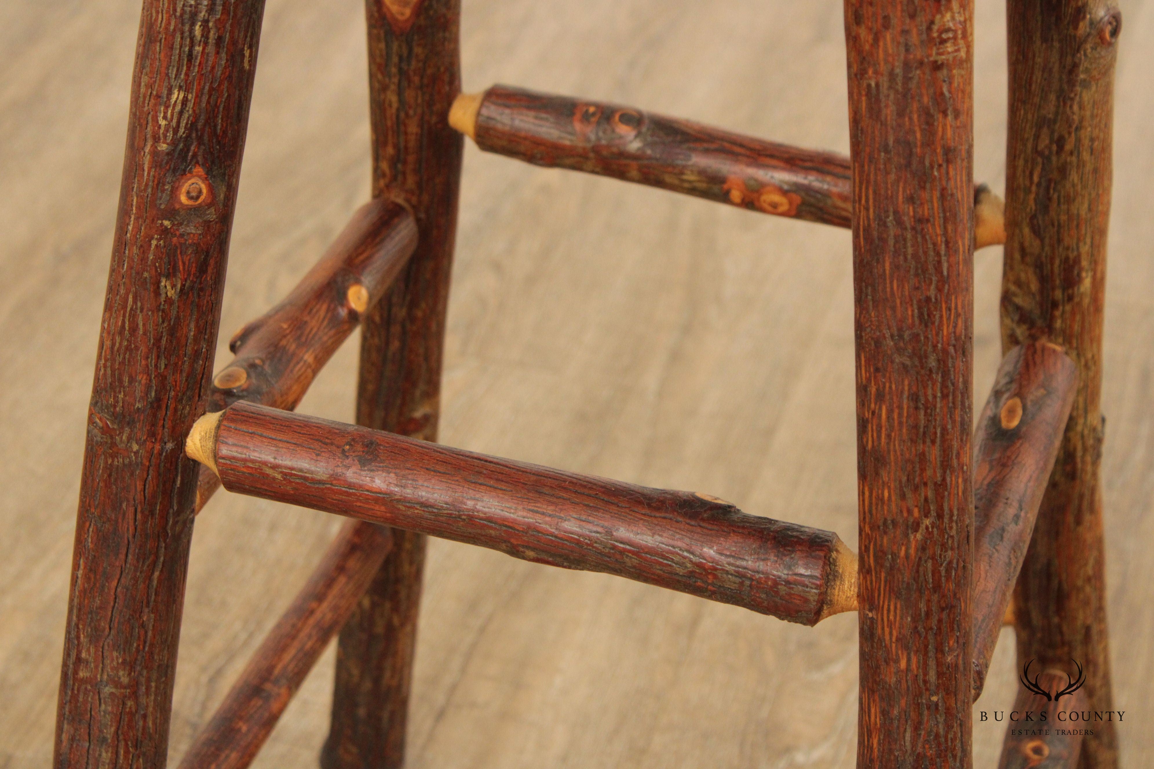 Old Hickory Pair Rustic Bar Stools