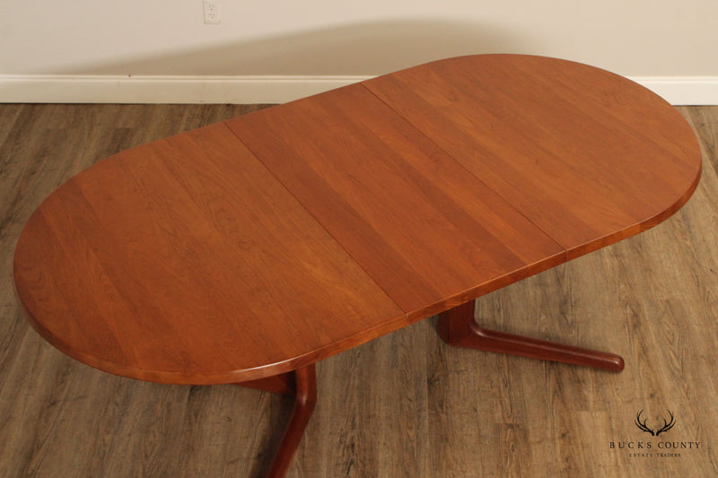 Danish Modern Style Solid Teak Oval Extension Dining Table