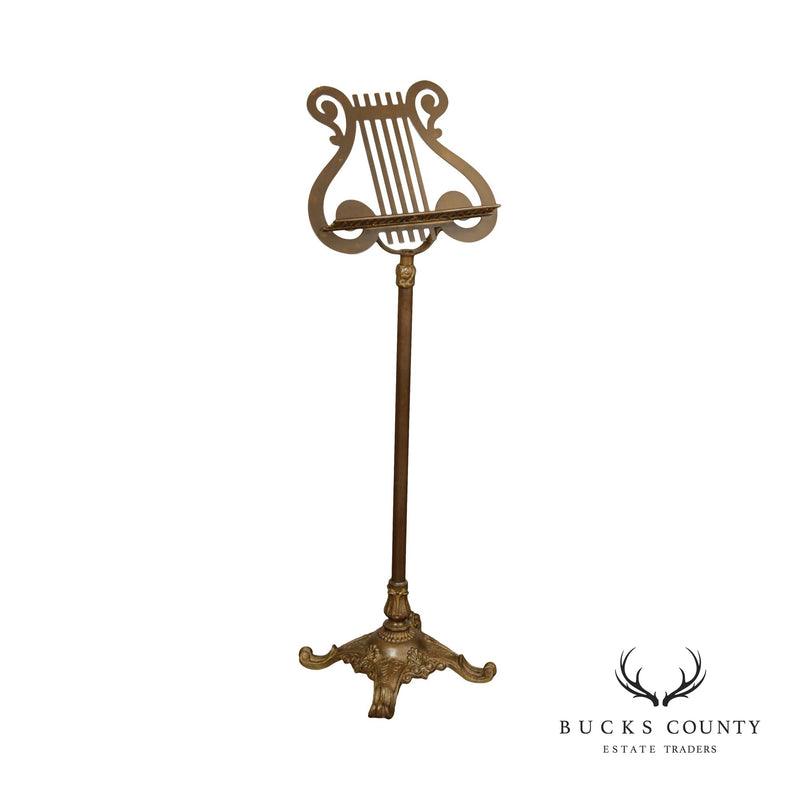 English gothic revival brass lectern music stand