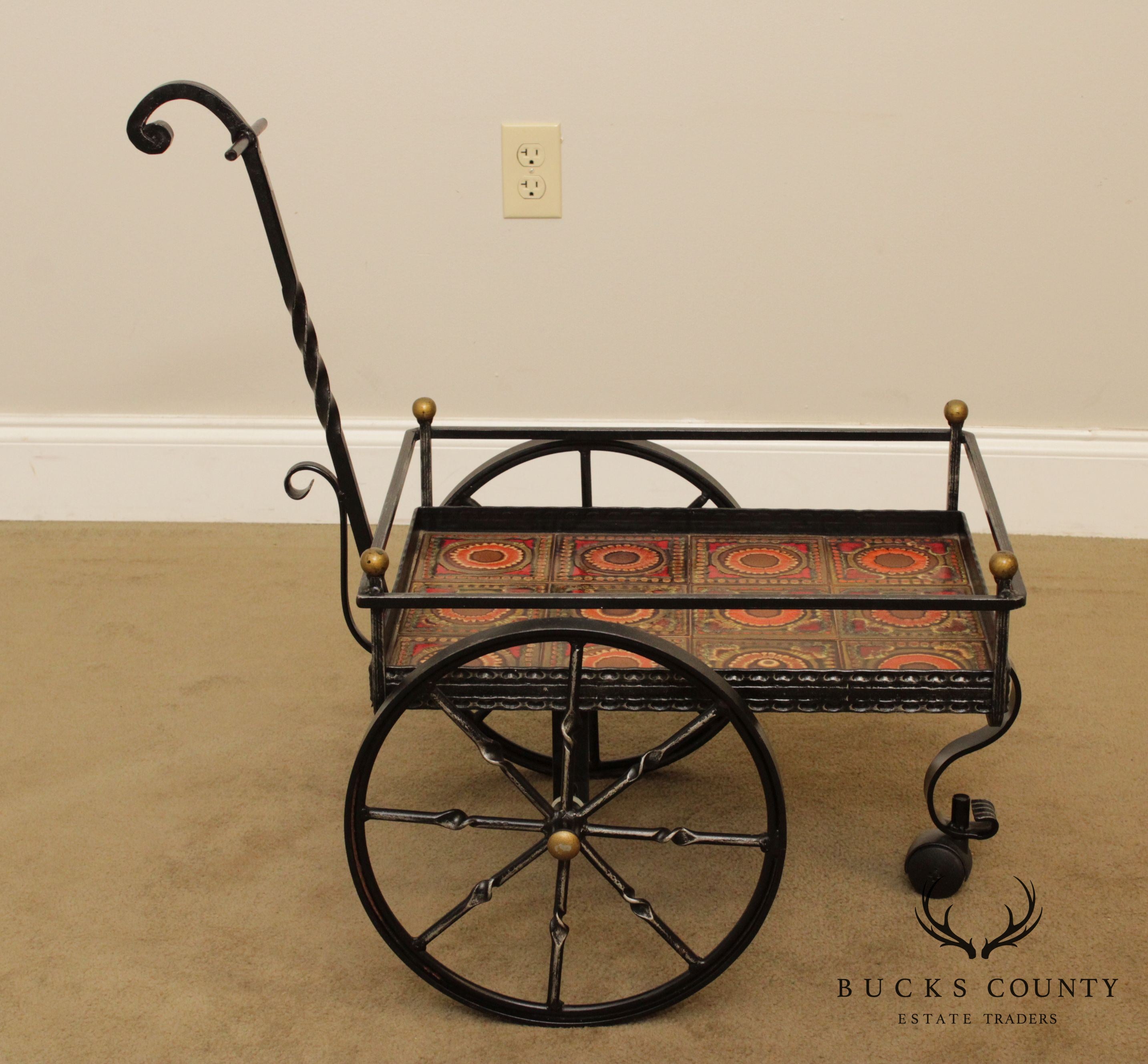 Custom Forged Iron Cart, Art Tiles