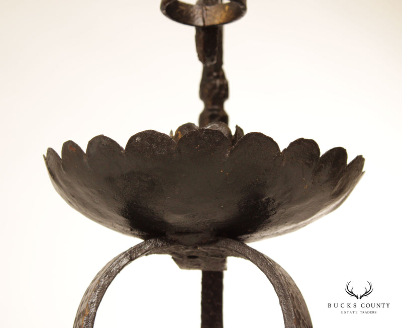 Quality Hand Forged Vintage Wrought Iron Candle Stand