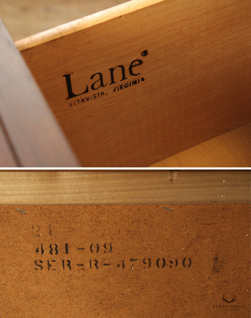 Lane Mid Century Modern Brutalist Walnut Long Dresser
