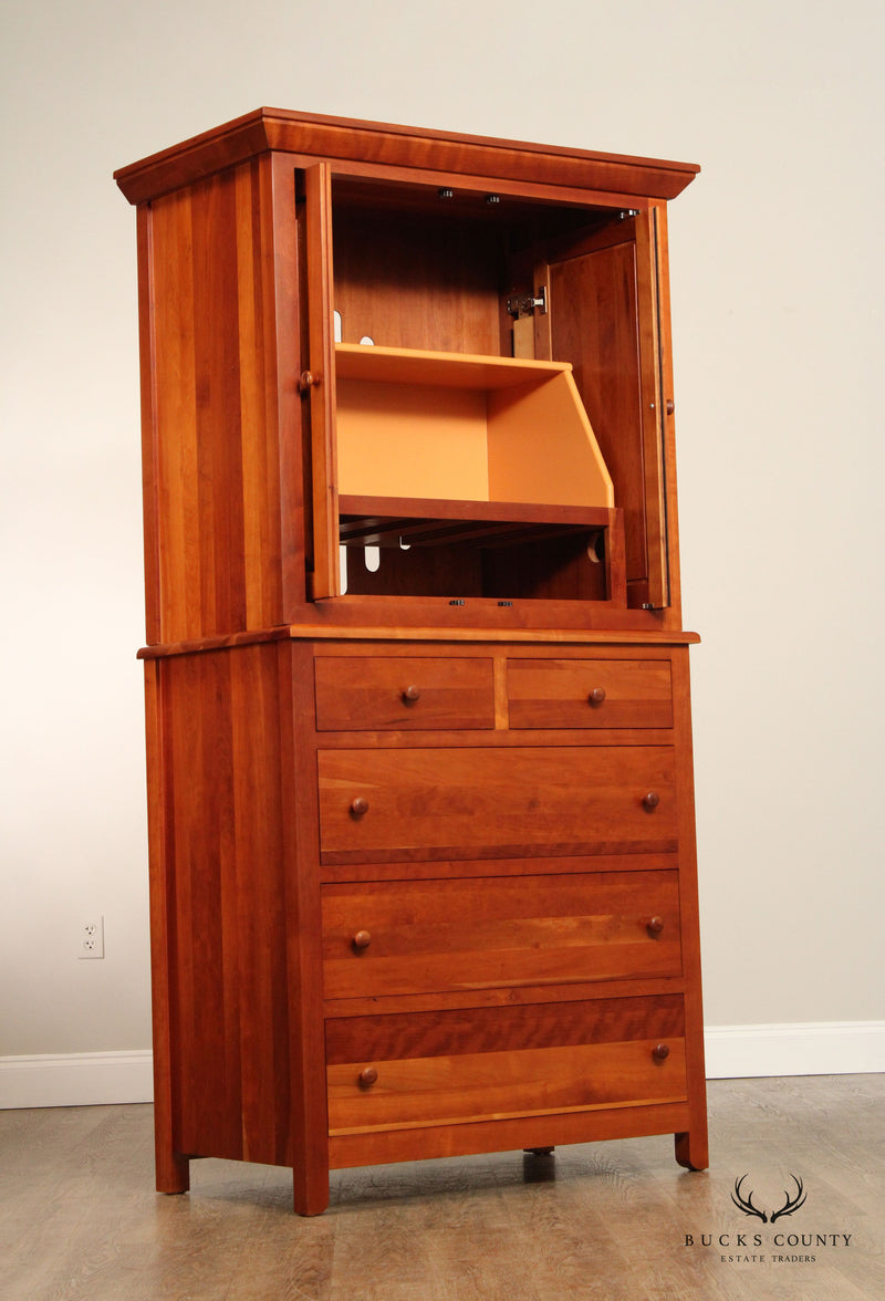 Stuart David Solid Cherry Bedroom Armoire Cabinet