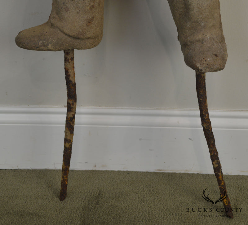 Antique 19th Century Heavy Cast Iron Lawn Jockey "Jocko"