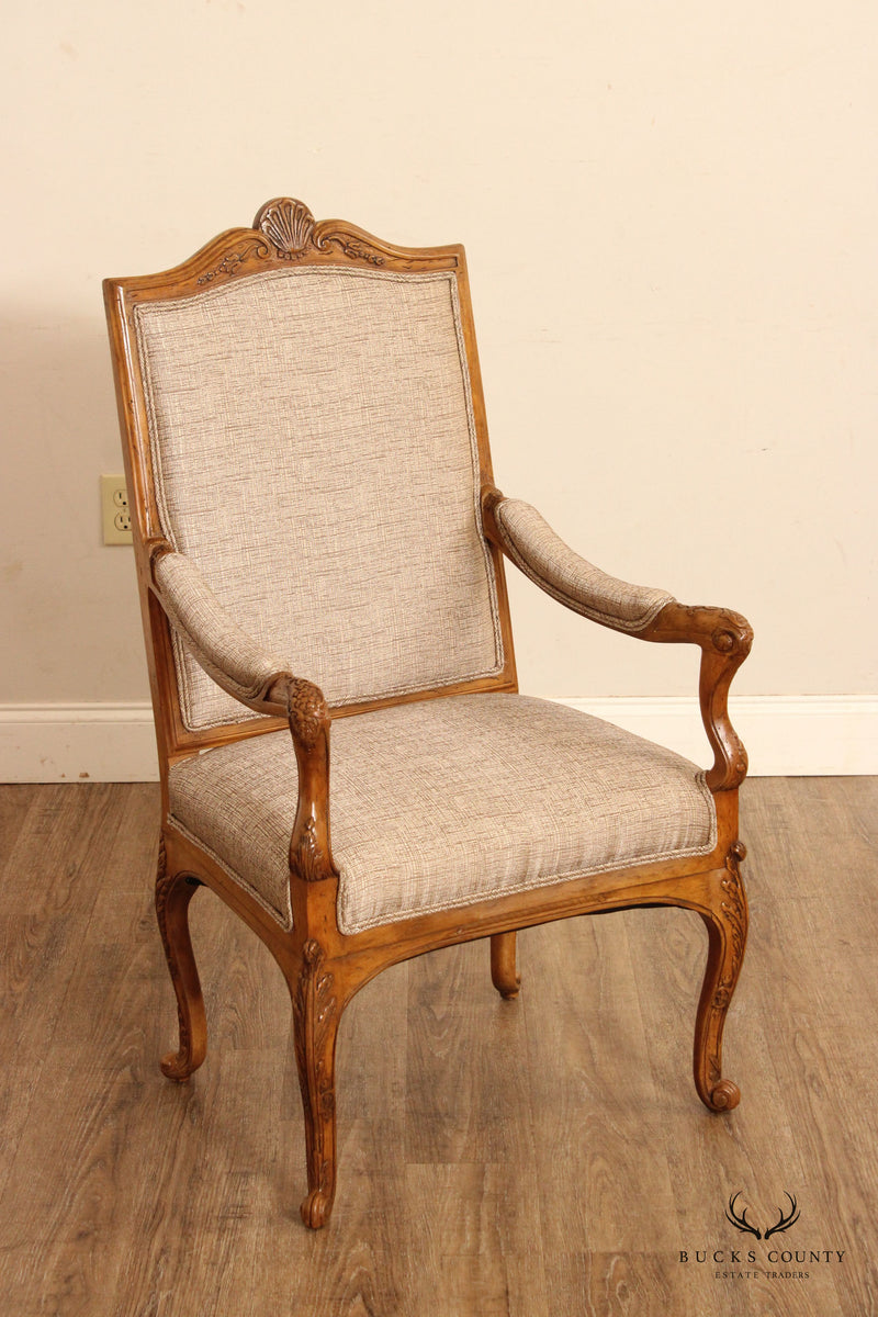 French Louis XV Style Custom Quality Pair Fauteuil Armchairs
