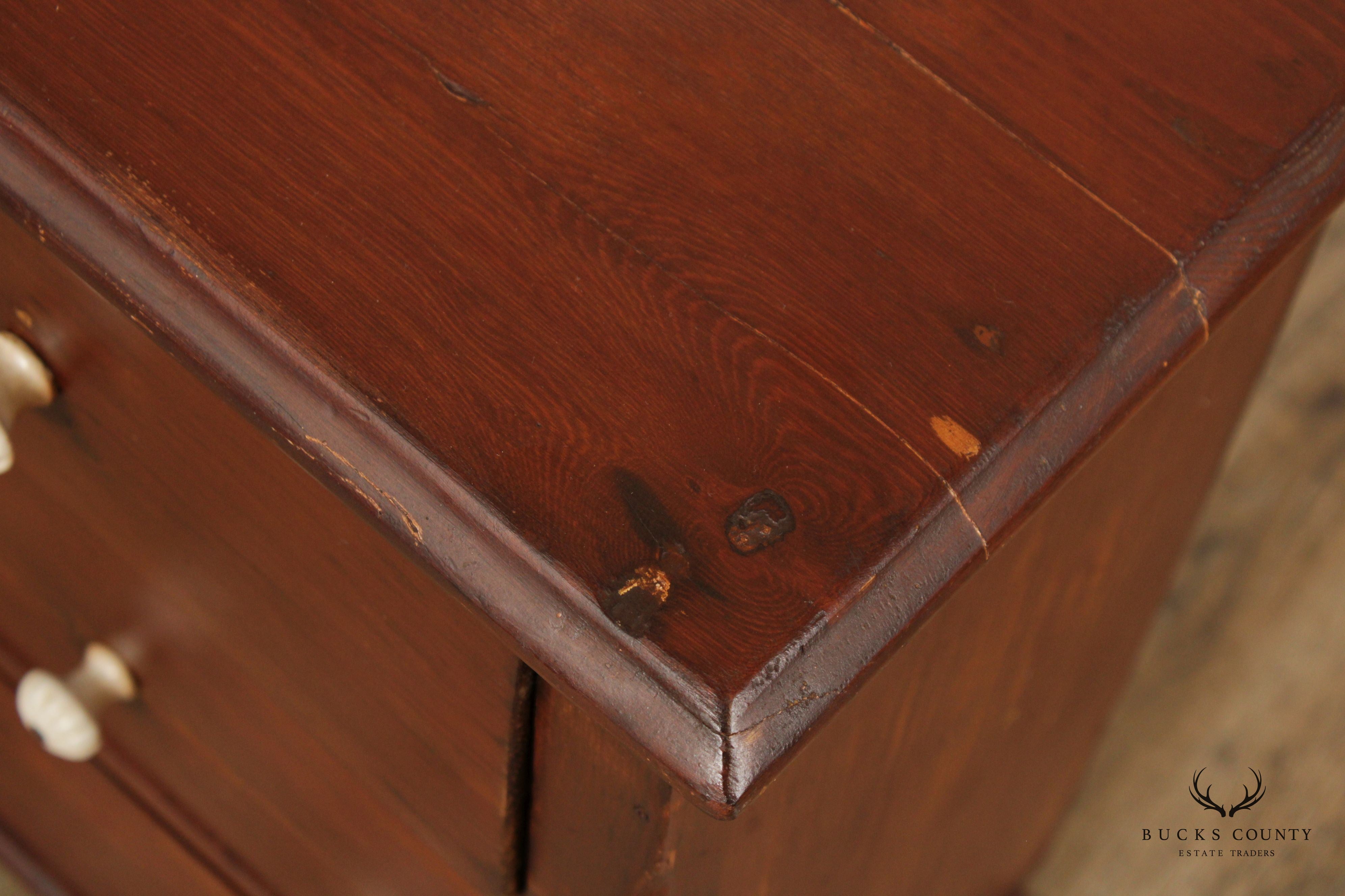 Antique 19th C. English Pine Apothecary Chest of Drawers