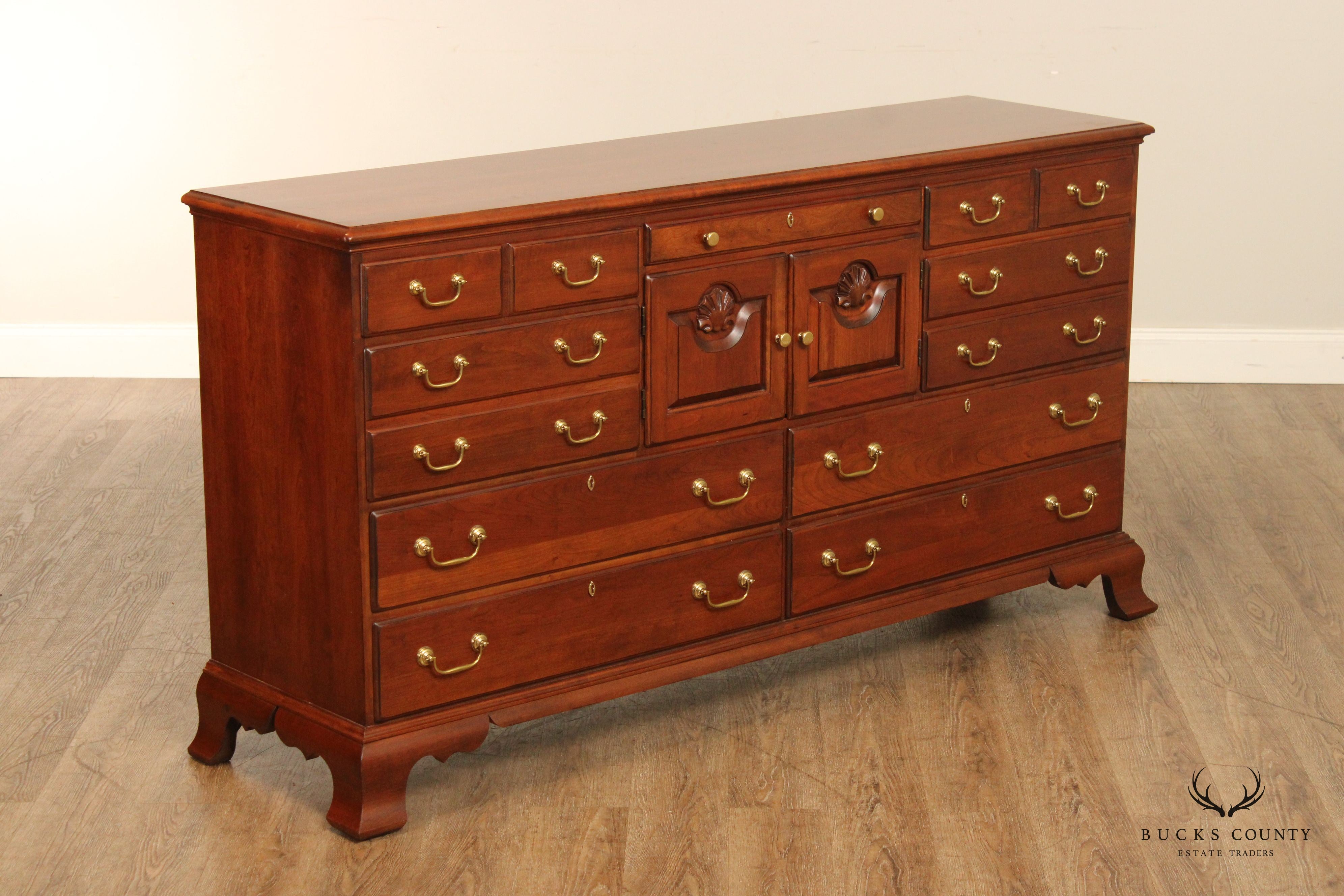 Pennsylvania House Chippendale Style Cherry Double Dresser