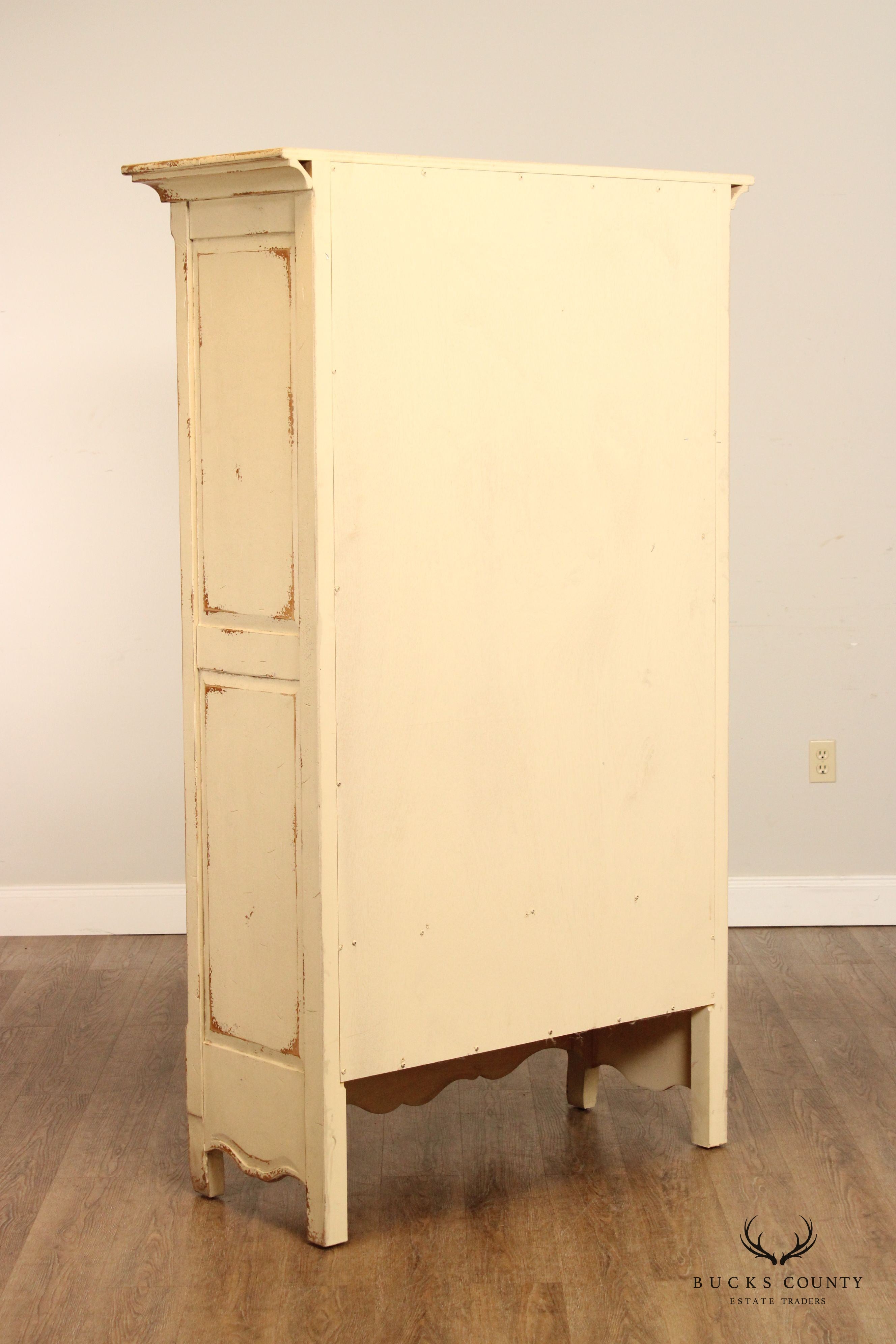 Habersham French Provincial Style Distress Painted Armoire