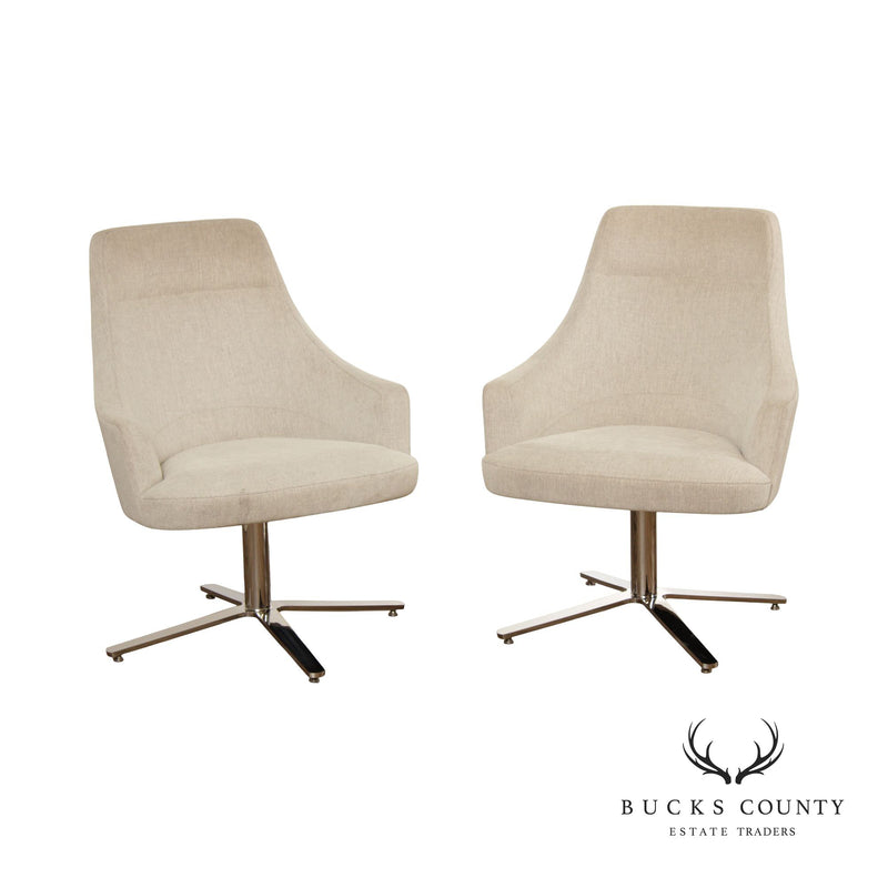 Cumberland Mid Century Modern Style Pair of Swivel Lounge Chairs